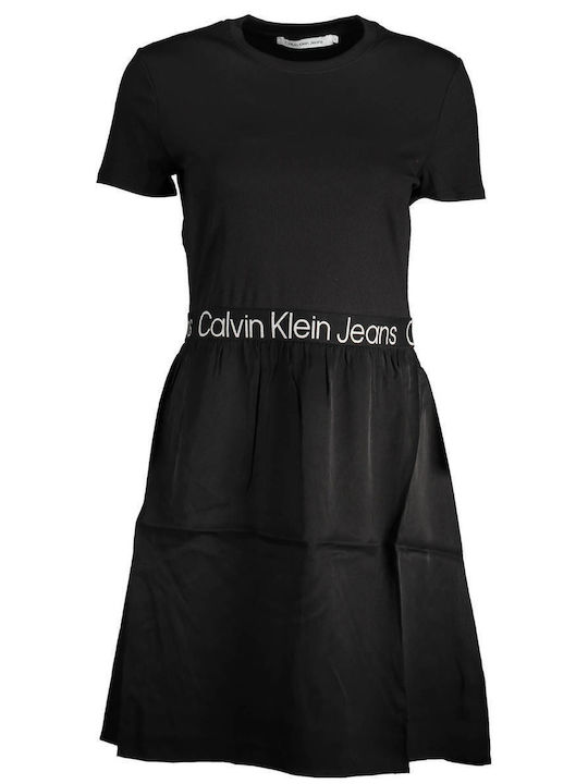 Calvin Klein Mini All Day Φόρεμα Κοντομάνικο Μαύρο - Image 4
