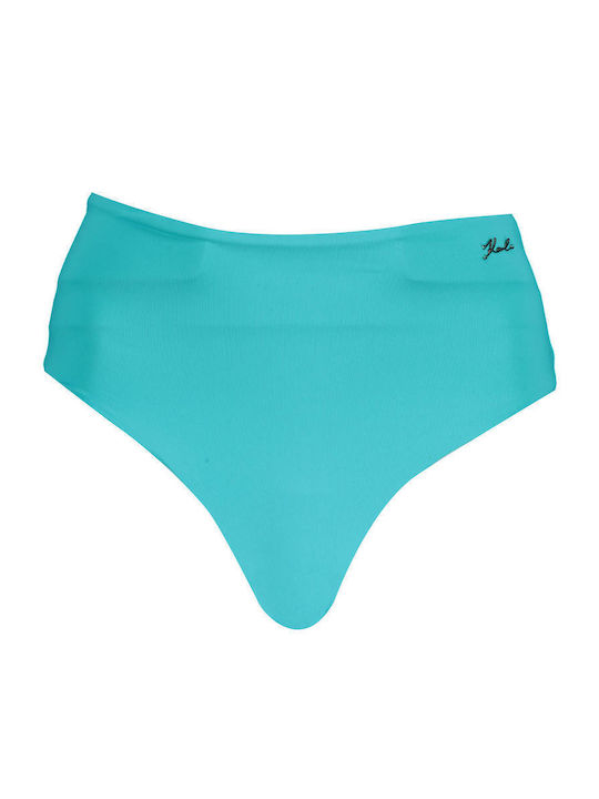 Karl Lagerfeld Bikini Slip Ψηλόμεσο Light Blue