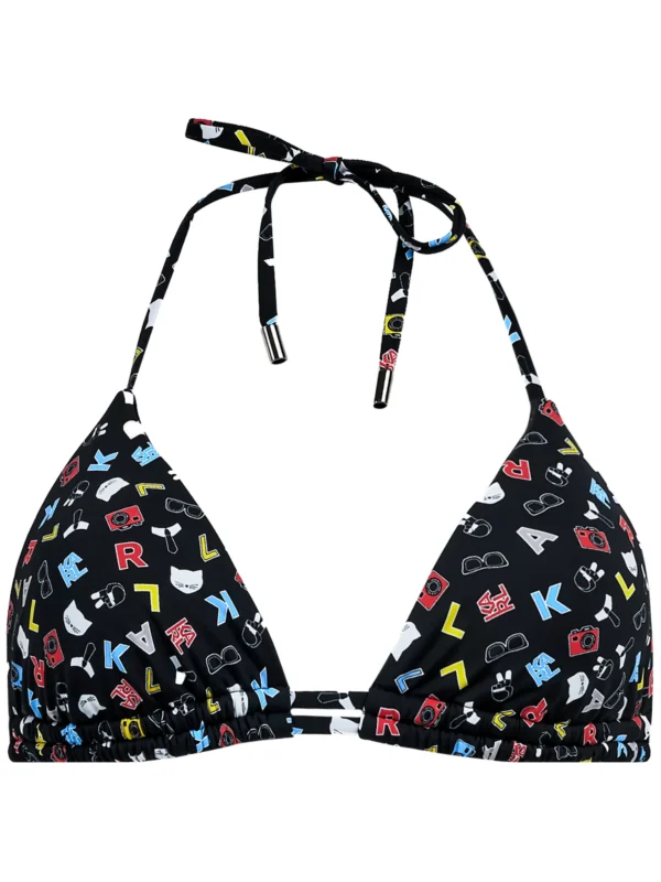 Karl Lagerfeld Bikini Top Τριγωνάκι Μαύρο - Image 4