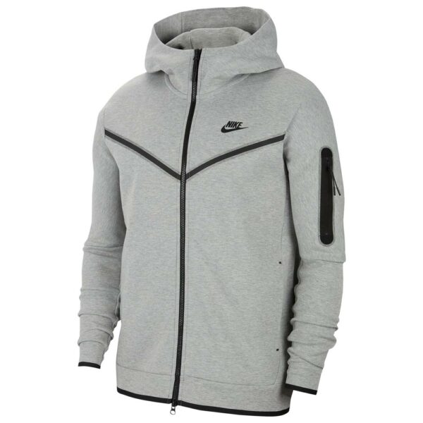 Nike Tech Fleece Ανδρική Φούτερ Ζακέτα με Κουκούλα και Τσέπες Heather Grey - Image 2