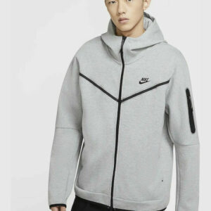 Nike Tech Fleece Ανδρική Φούτερ Ζακέτα με Κουκούλα και Τσέπες Heather Grey