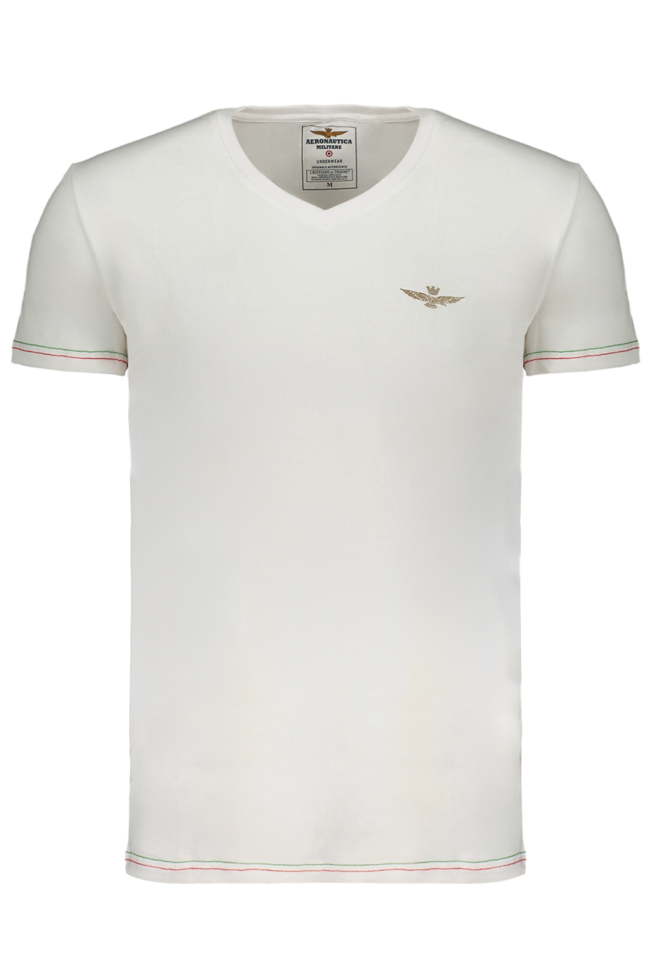 AERONAUTICA MILITARE MEN'S WHITE SHORT SLEEVE T-SHIRT AERONAUTICA MILITARE