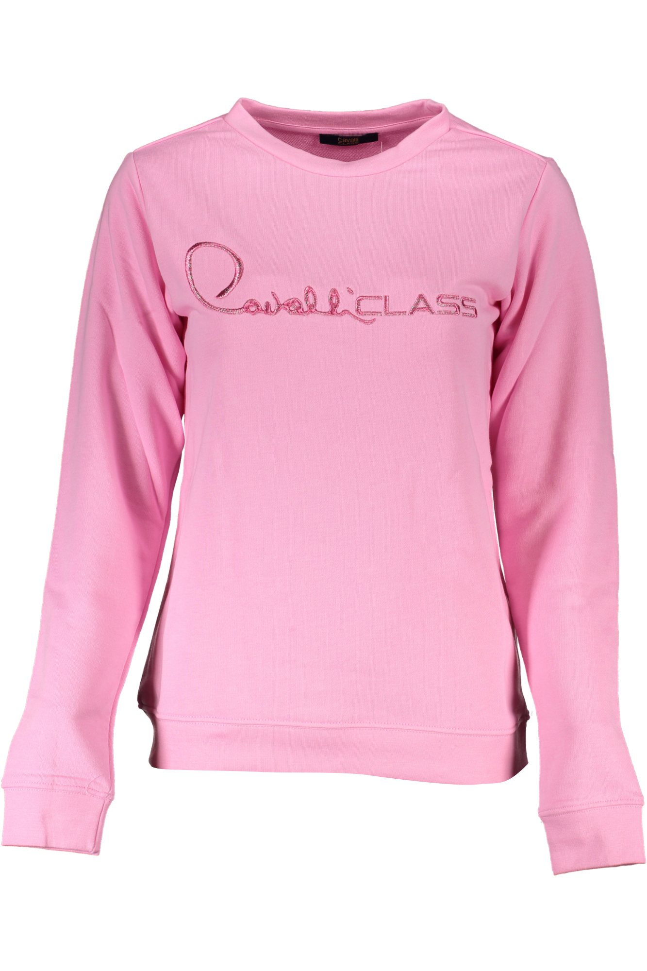 CAVALLI CLASS WOMEN'S PINK SWEATSHIRT WITHOUT ZIP