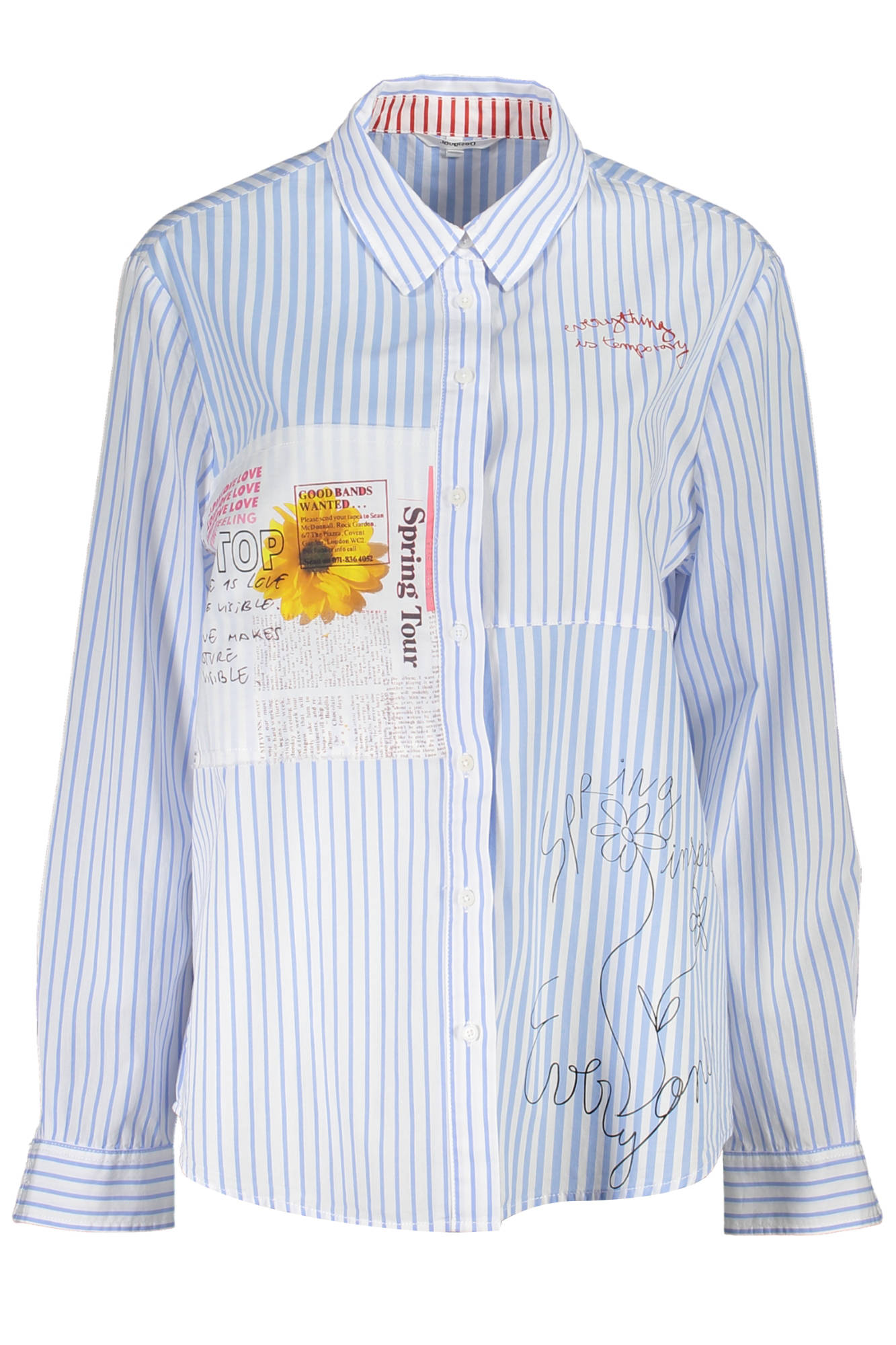 DESIGUAL LIGHT BLUE WOMEN'S LONG SLEEVED SHIRT