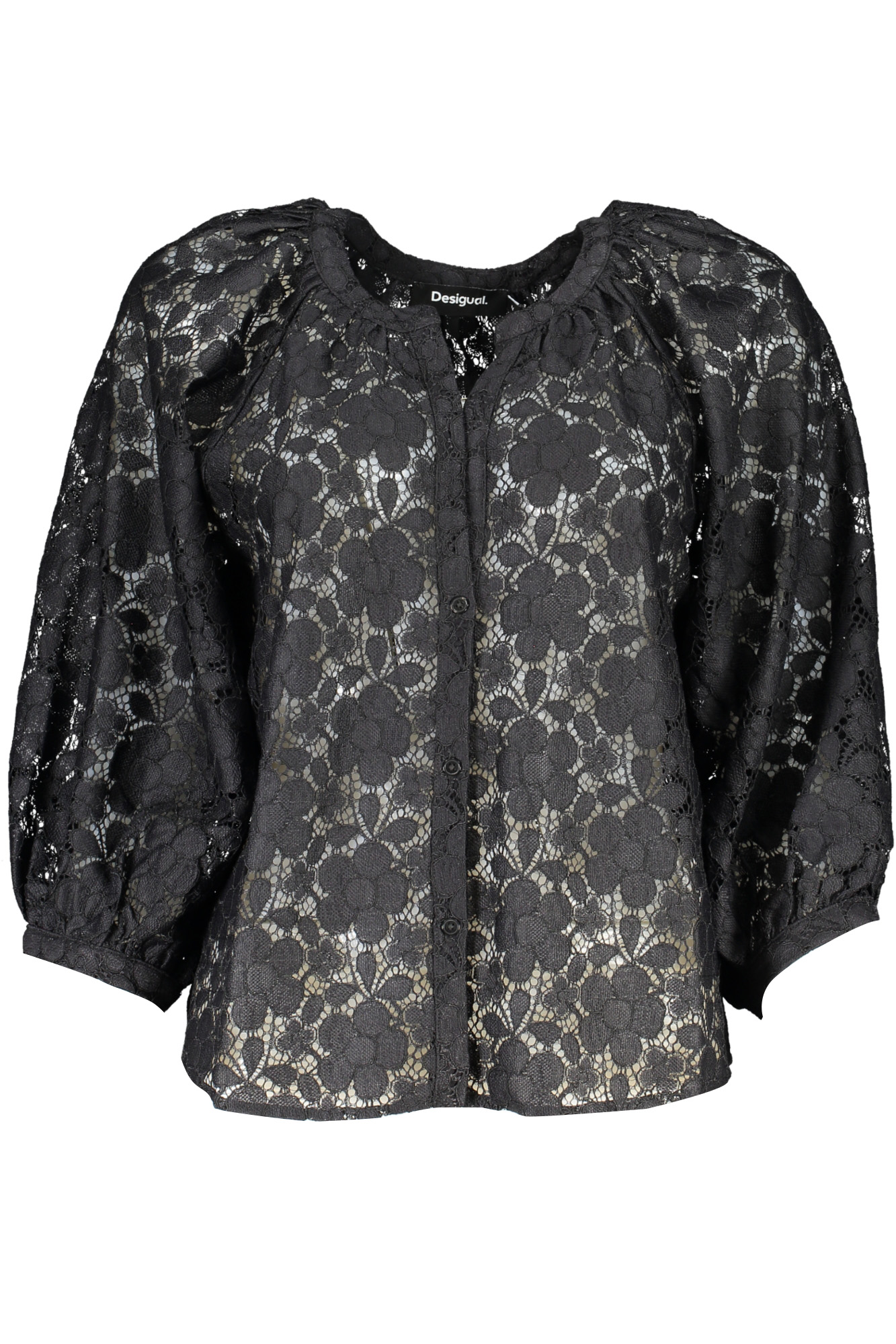 DESIGUAL WOMEN'S LONG SLEEVE SHIRT BLACK