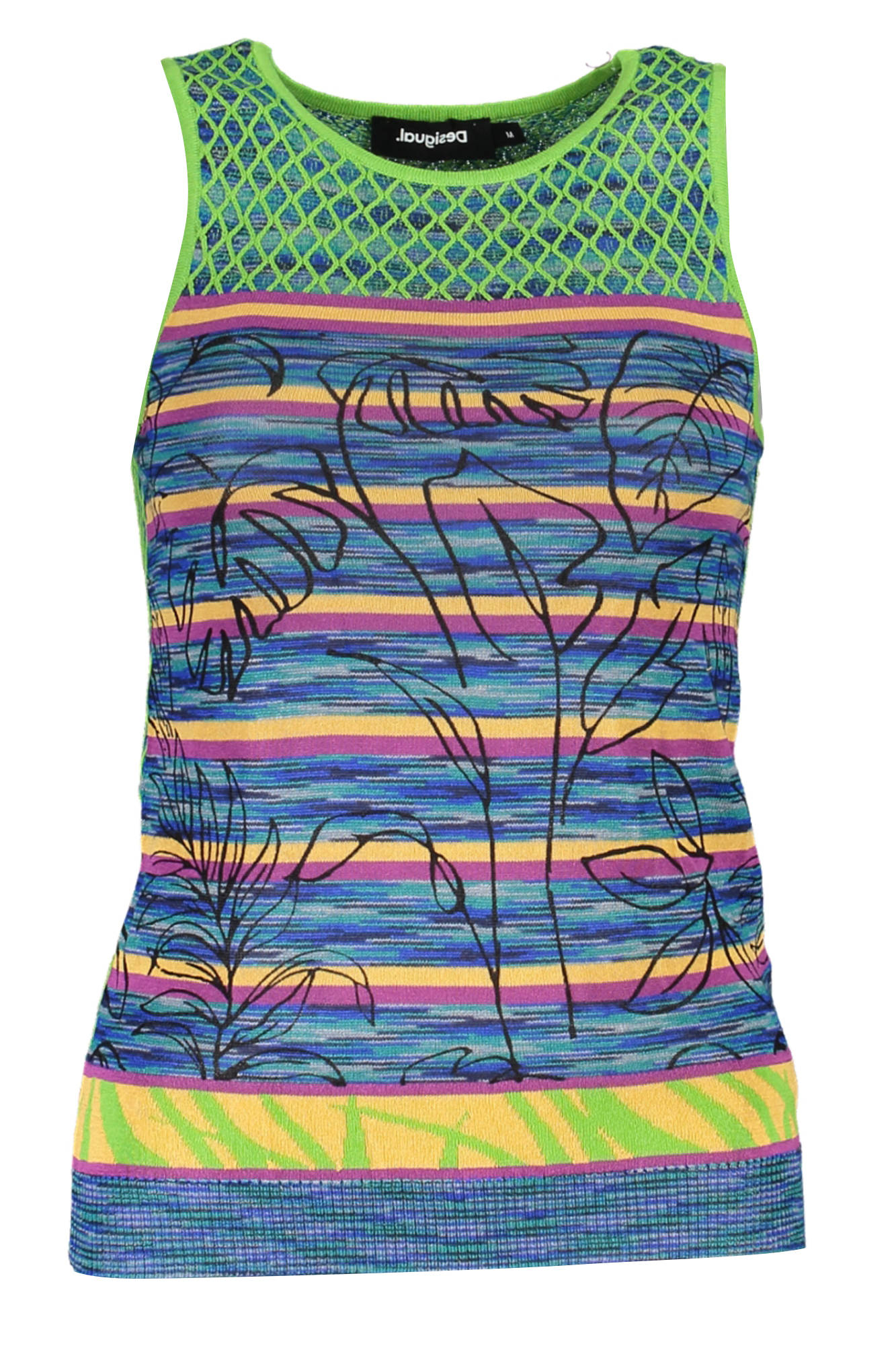 DESIGUAL WOMEN'S GREEN TANK TOP