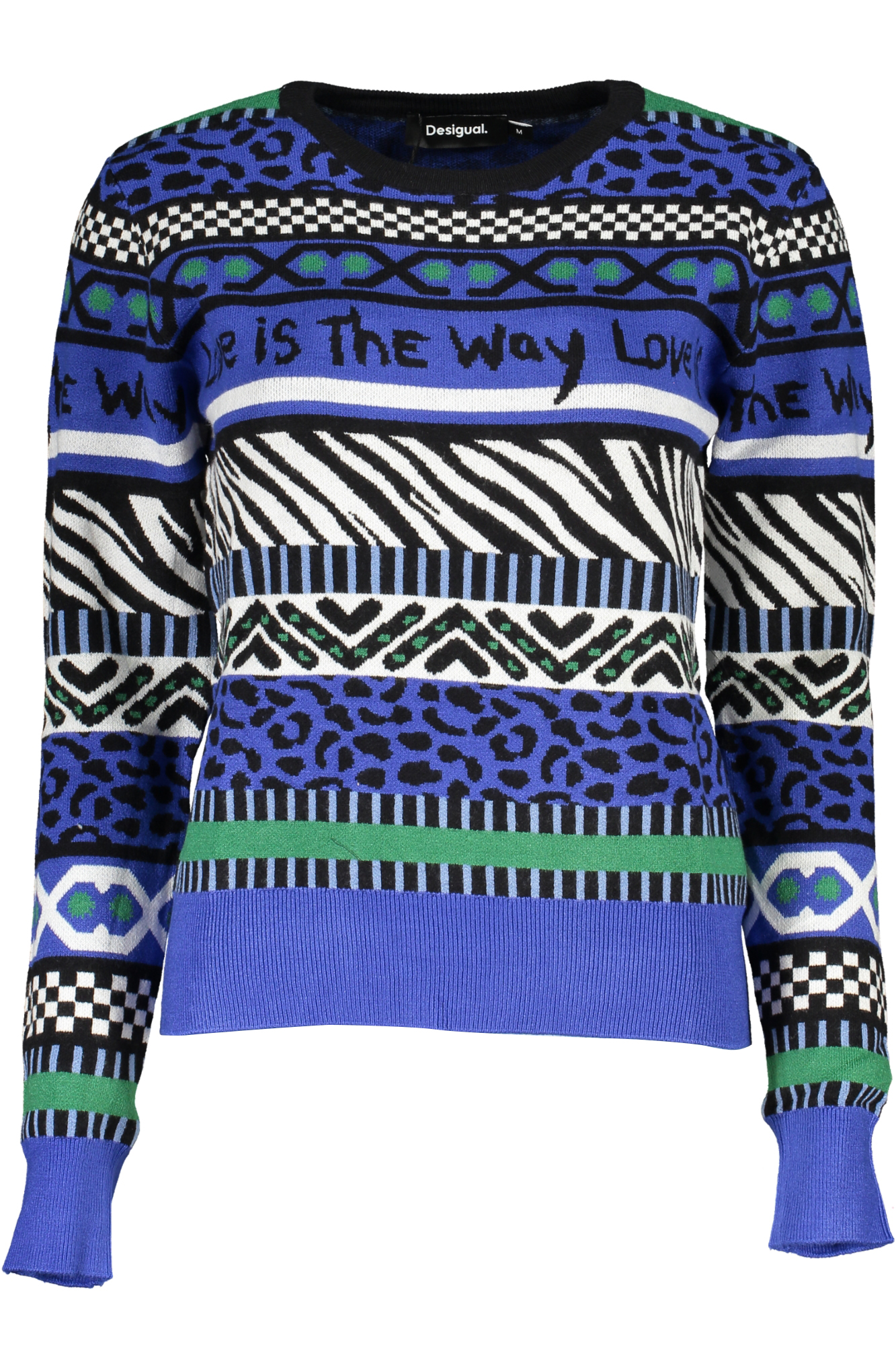 DESIGUAL WOMEN'S BLUE SWEATER DESIGUAL