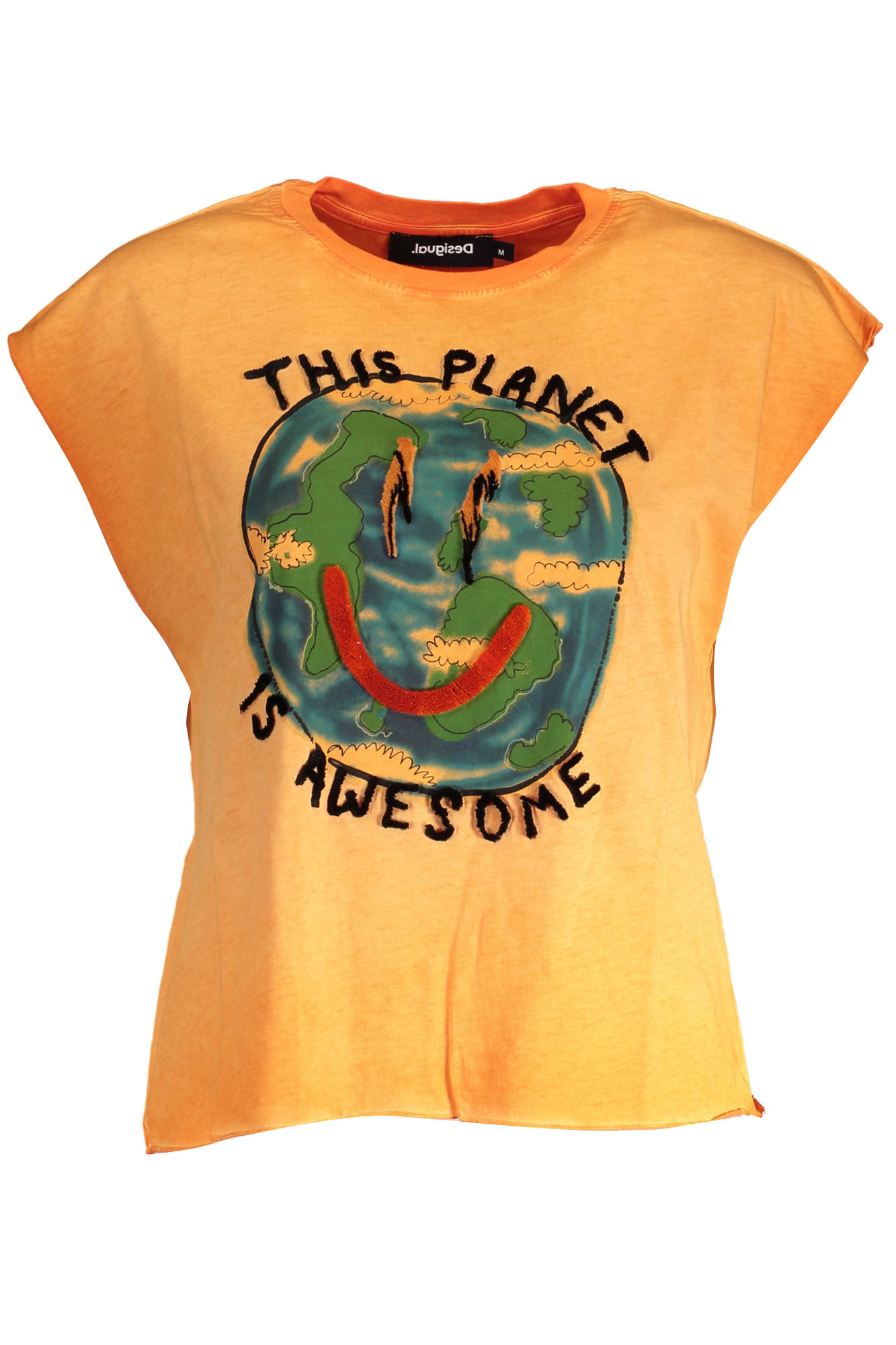 DESIGUAL ORANGE WOMAN SHORT SLEEVE T-SHIRT