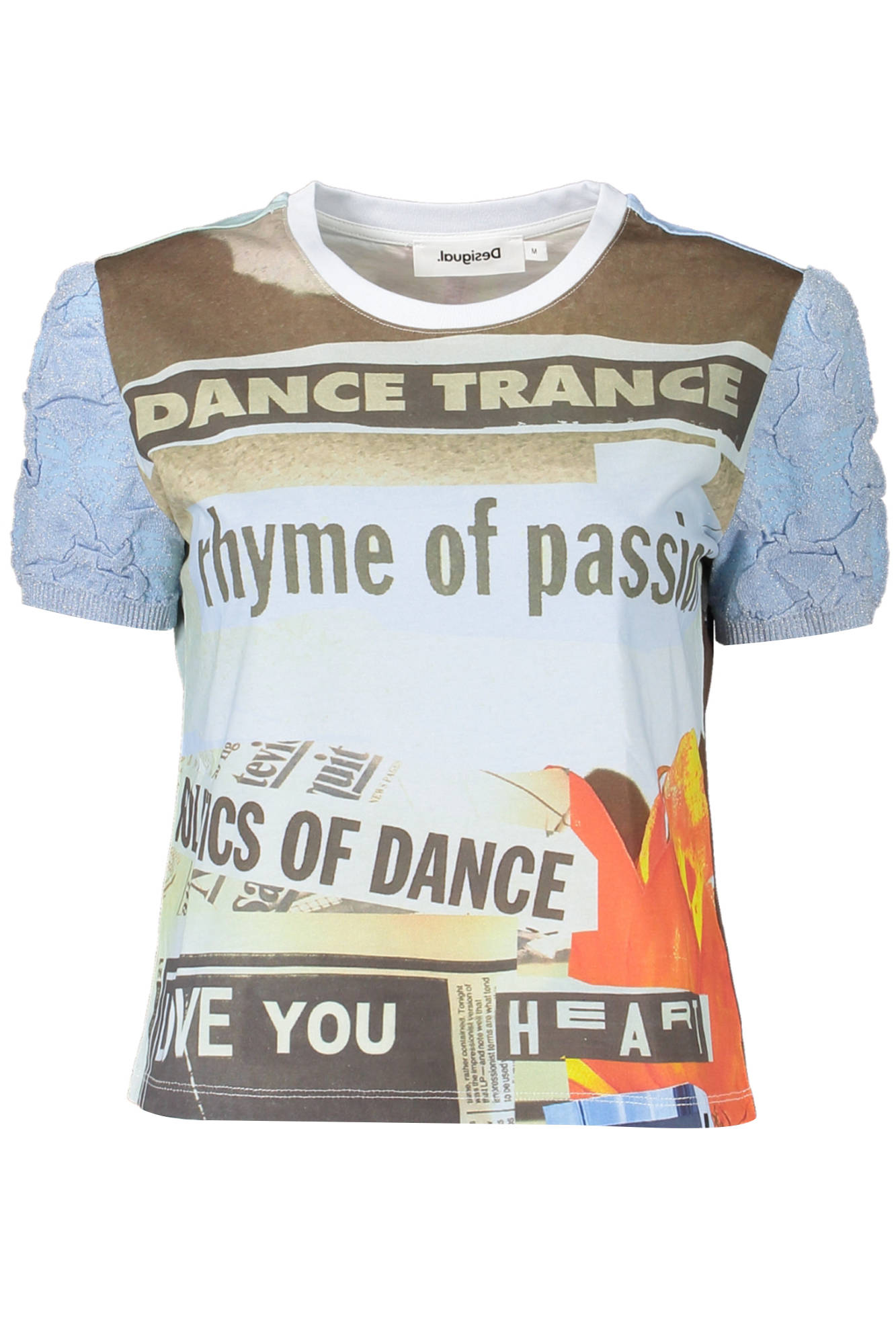 DESIGUAL LIGHT BLUE WOMAN SHORT SLEEVE T-SHIRT