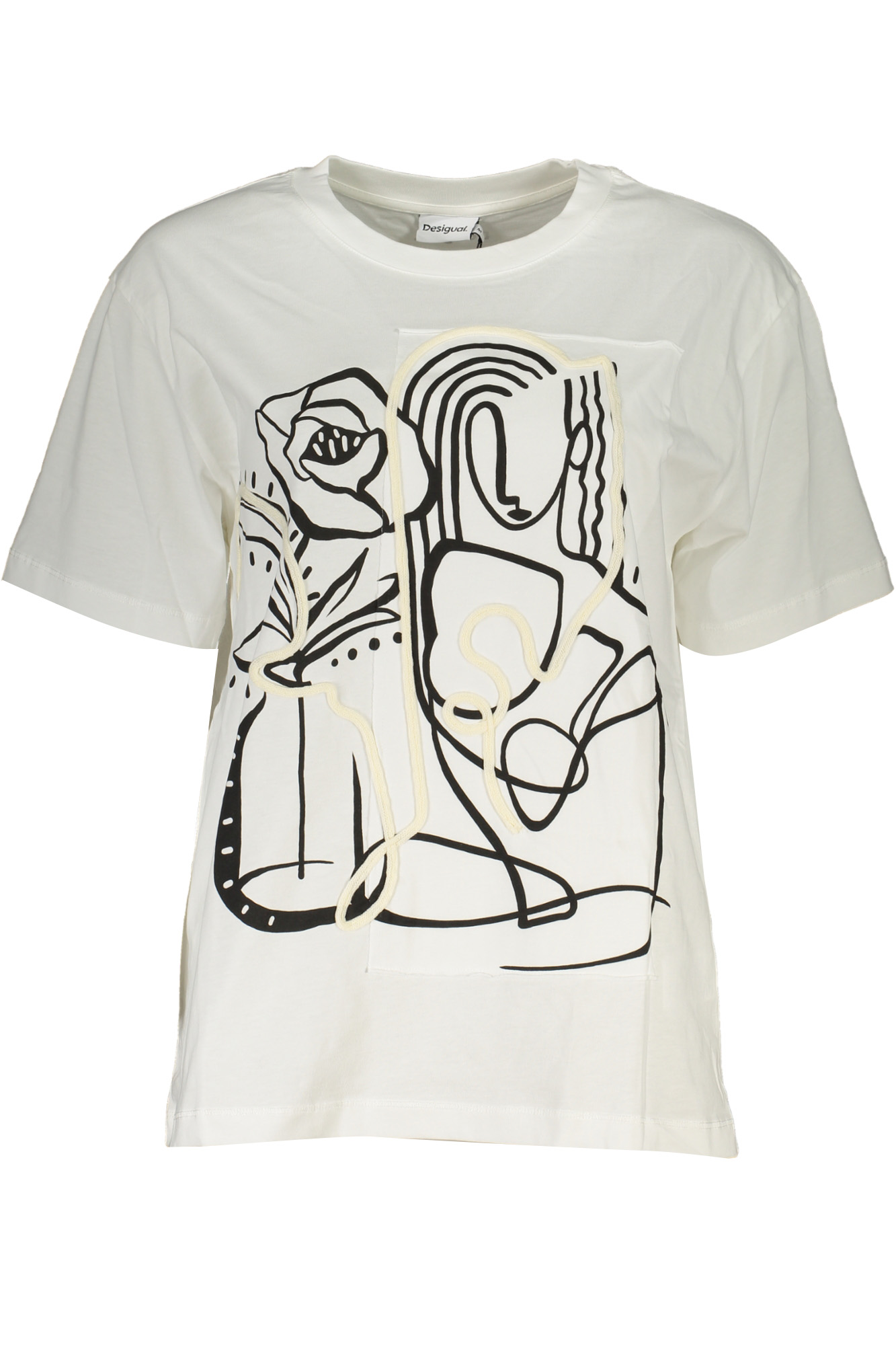 DESIGUAL WOMEN'S SHORT SLEEVE T-SHIRT WHITE