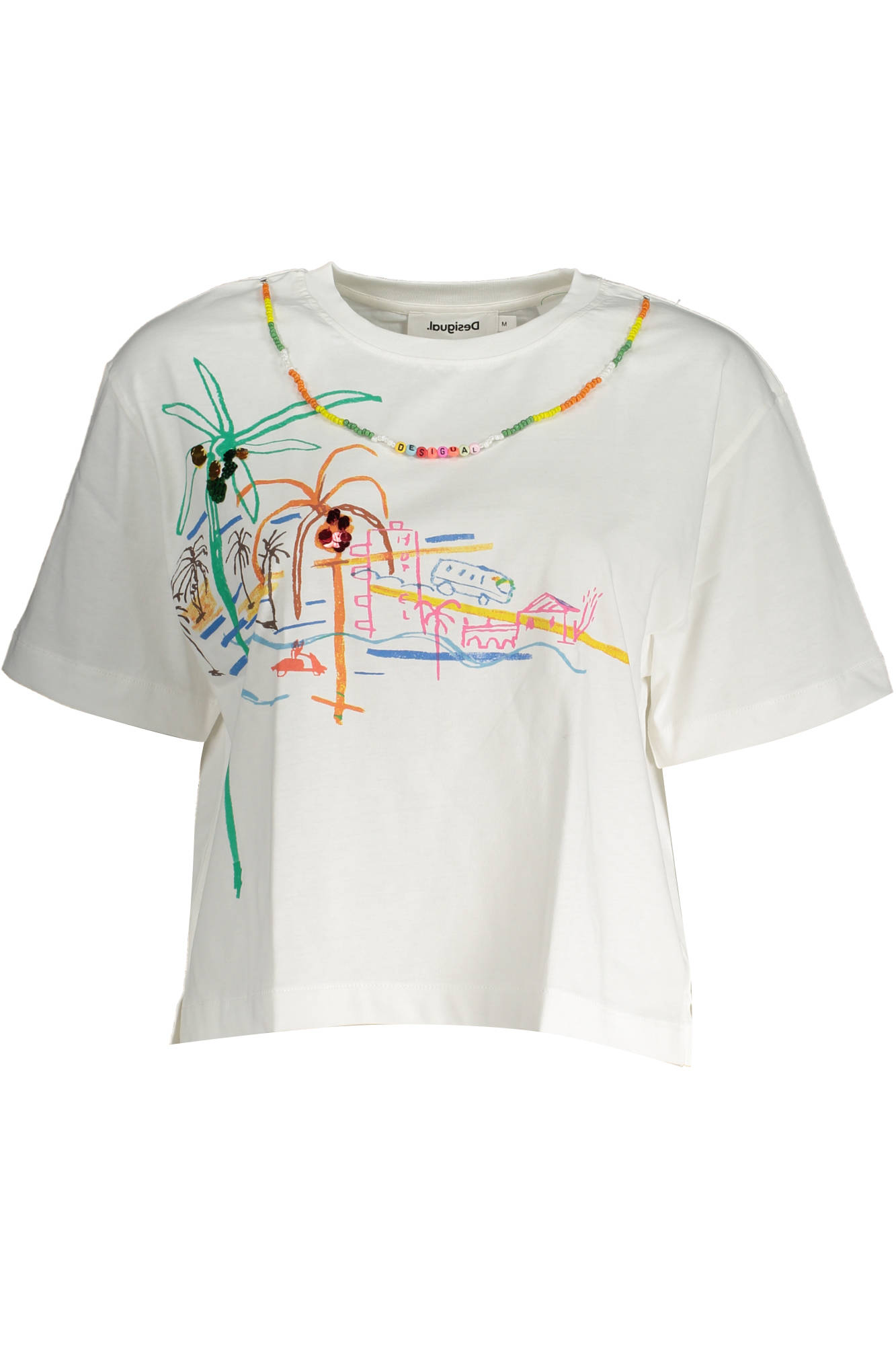 DESIGUAL WOMEN'S SHORT SLEEVE T-SHIRT WHITE