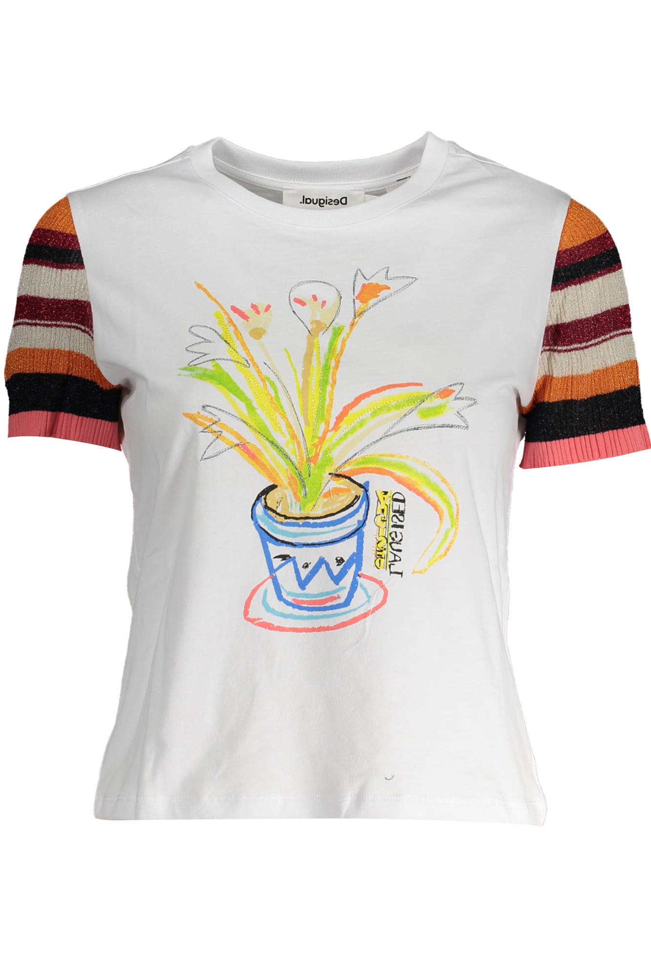 DESIGUAL WOMEN'S SHORT SLEEVE T-SHIRT WHITE