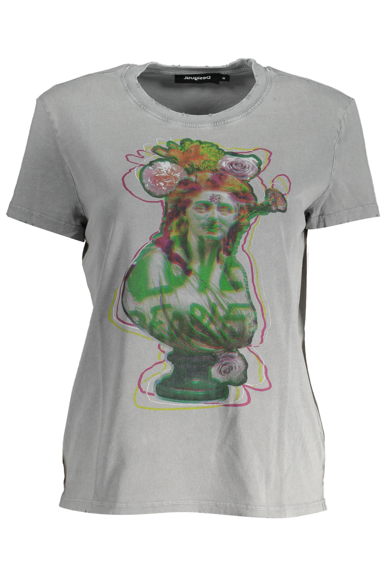 DESIGUAL WOMEN'S SHORT SLEEVE T-SHIRT GRAY
