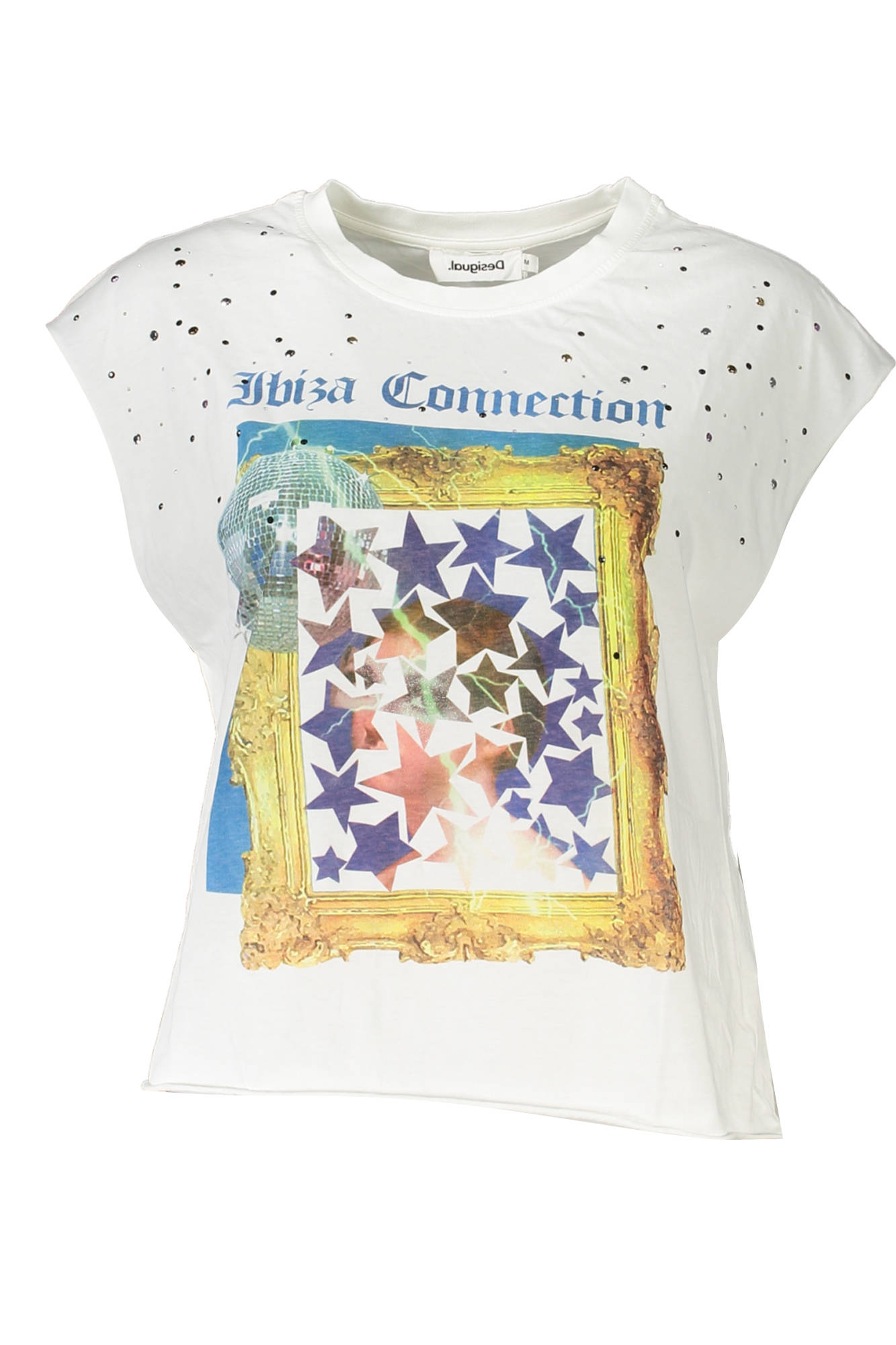 DESIGUAL WHITE WOMAN SLEEVELESS T-SHIRT