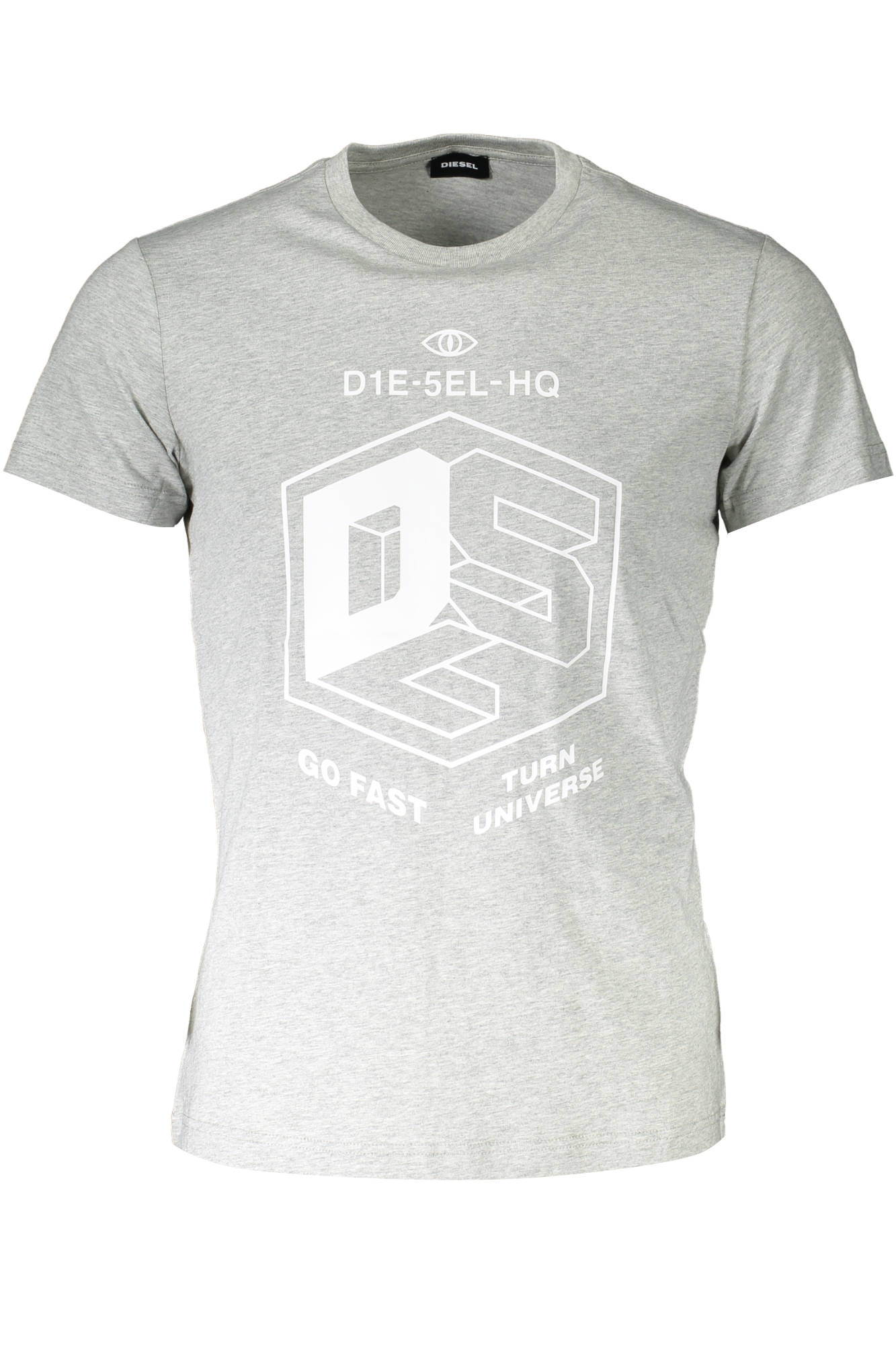 DIESEL MEN'S SHORT SLEEVE T-SHIRT GRAY