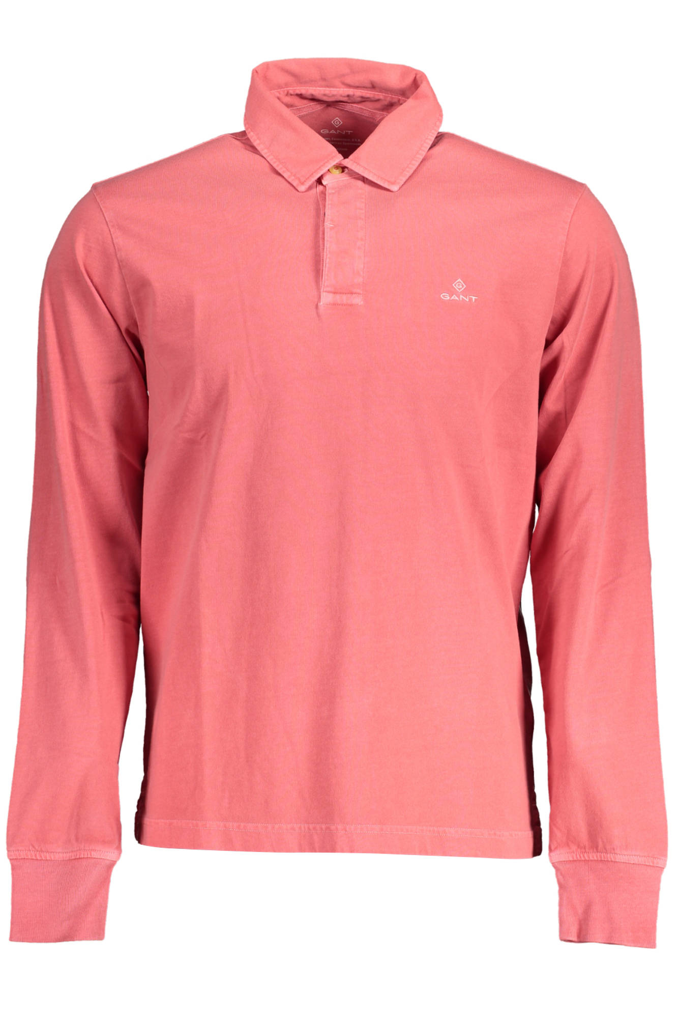 GANT MEN'S RED LONG SLEEVE POLO SHIRT