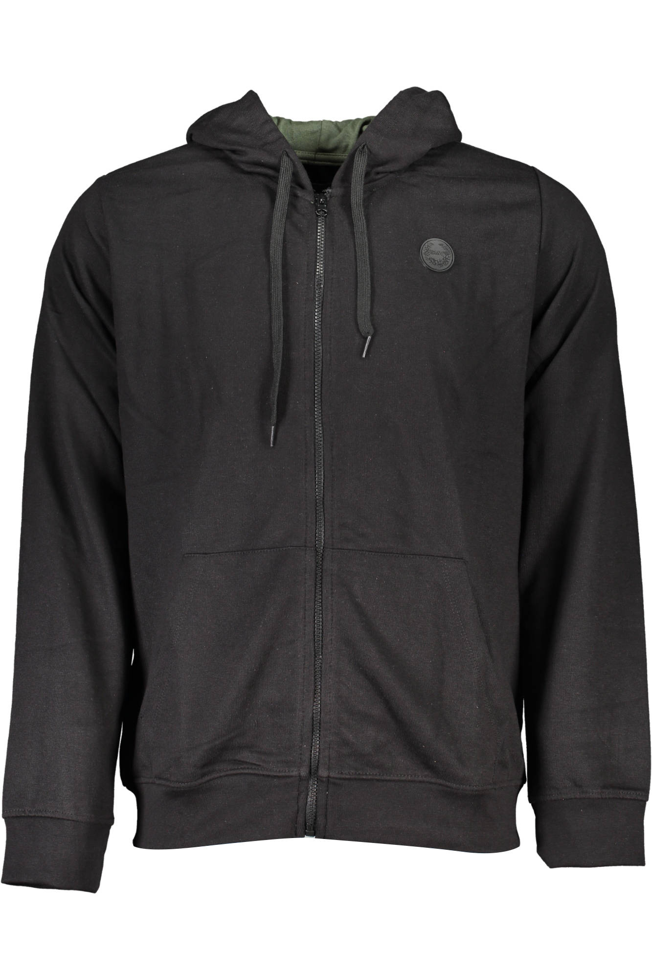 GIAN MARCO VENTURI MEN'S BLACK ZIPPED SWEATSHIRT