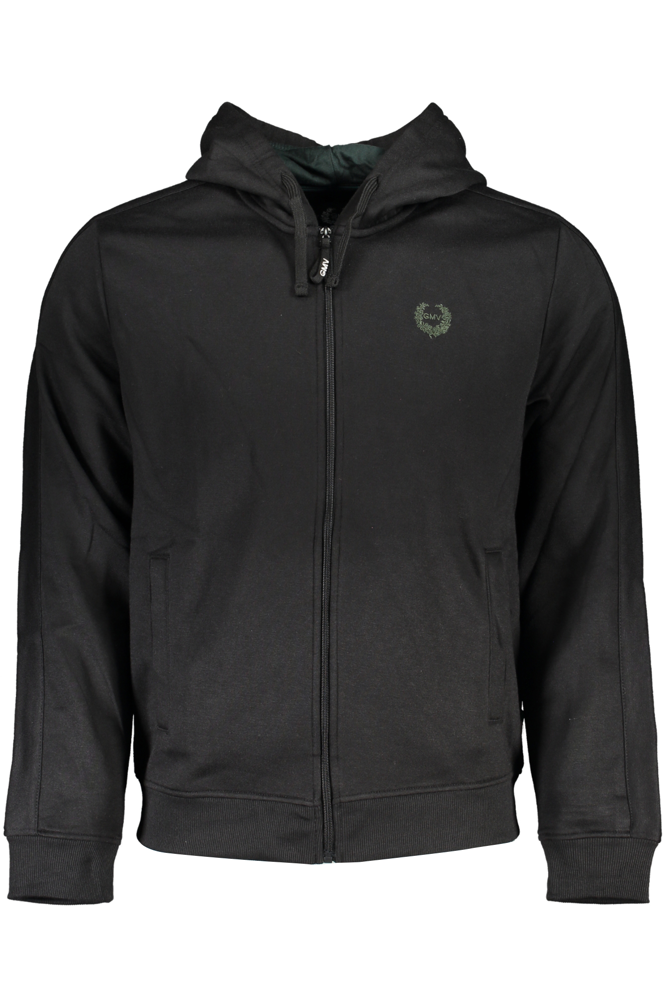 GIAN MARCO VENTURI MEN'S BLACK ZIP SWEATSHIRT