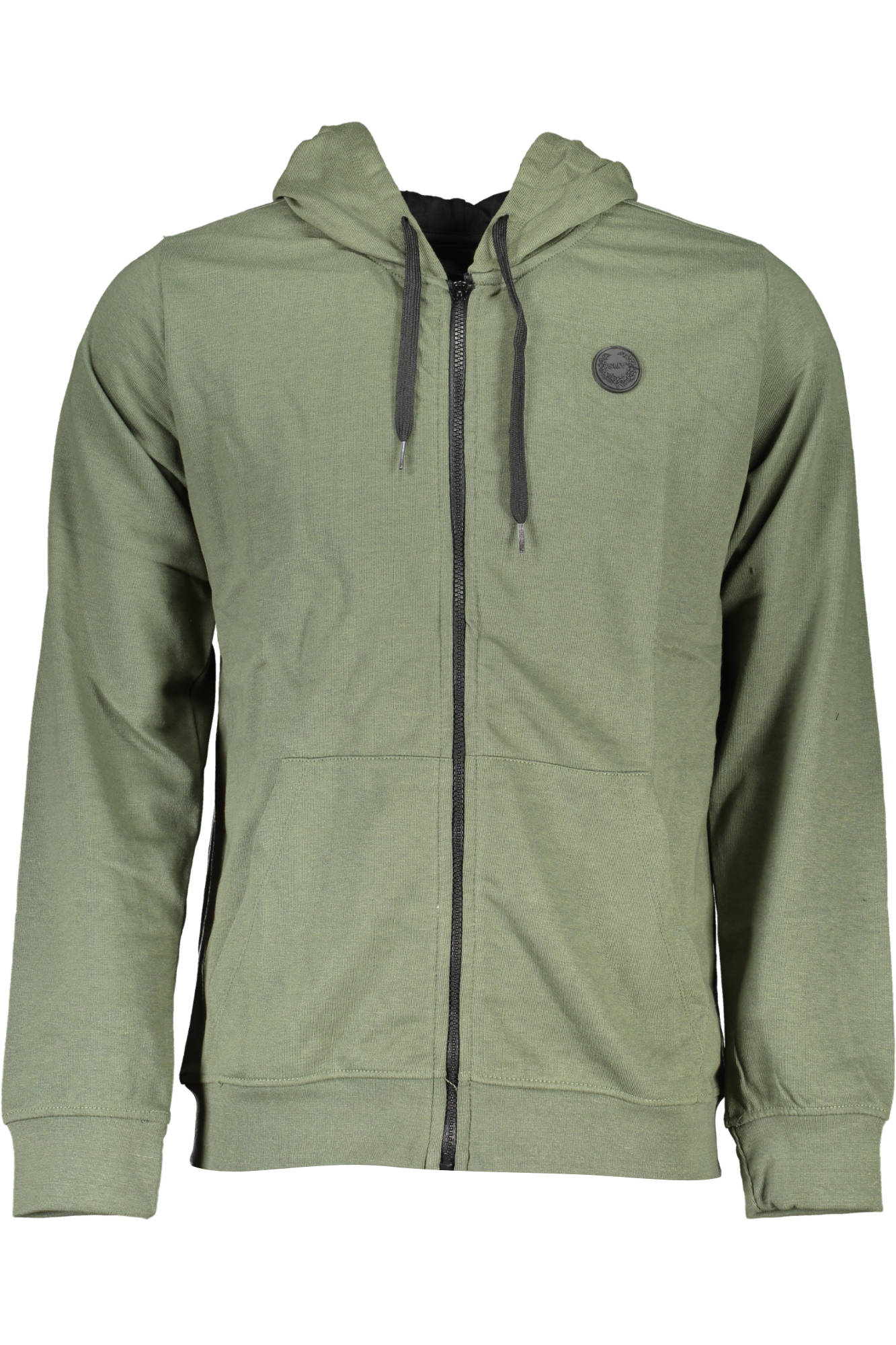 GIAN MARCO VENTURI MEN'S GREEN ZIPPED SWEATSHIRT