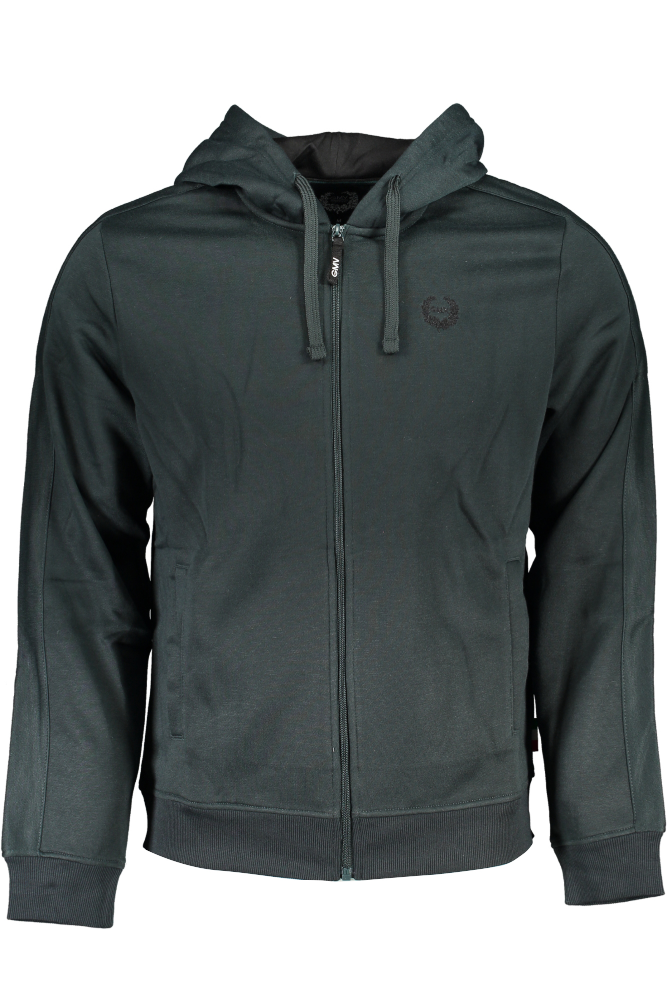 GIAN MARCO VENTURI MEN'S GREEN ZIP SWEATSHIRT