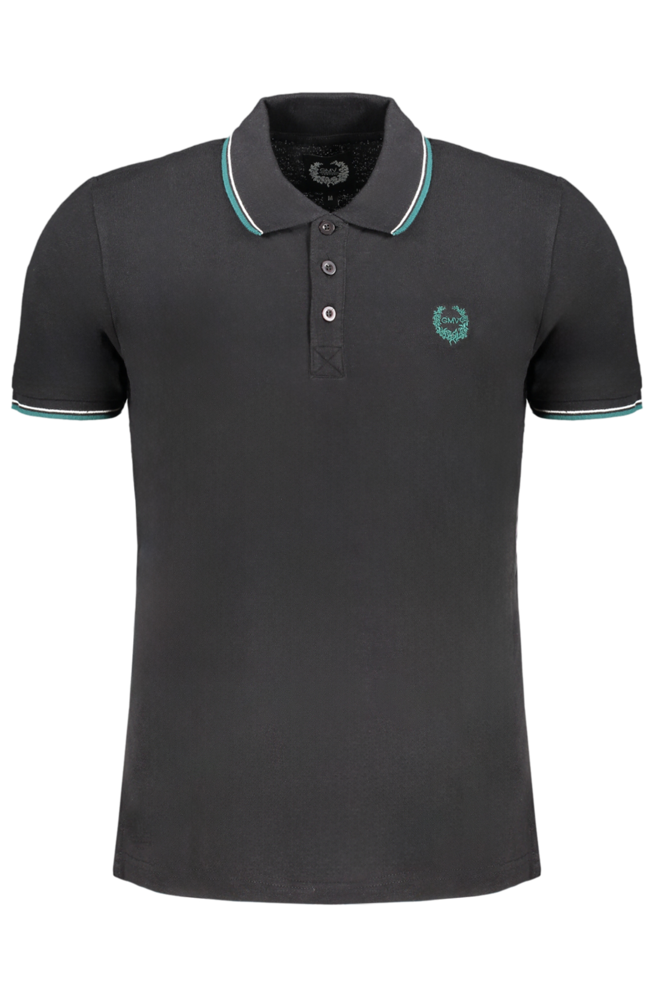 GIAN MARCO VENTURI MEN'S BLACK SHORT SLEEVED POLO SHIRT