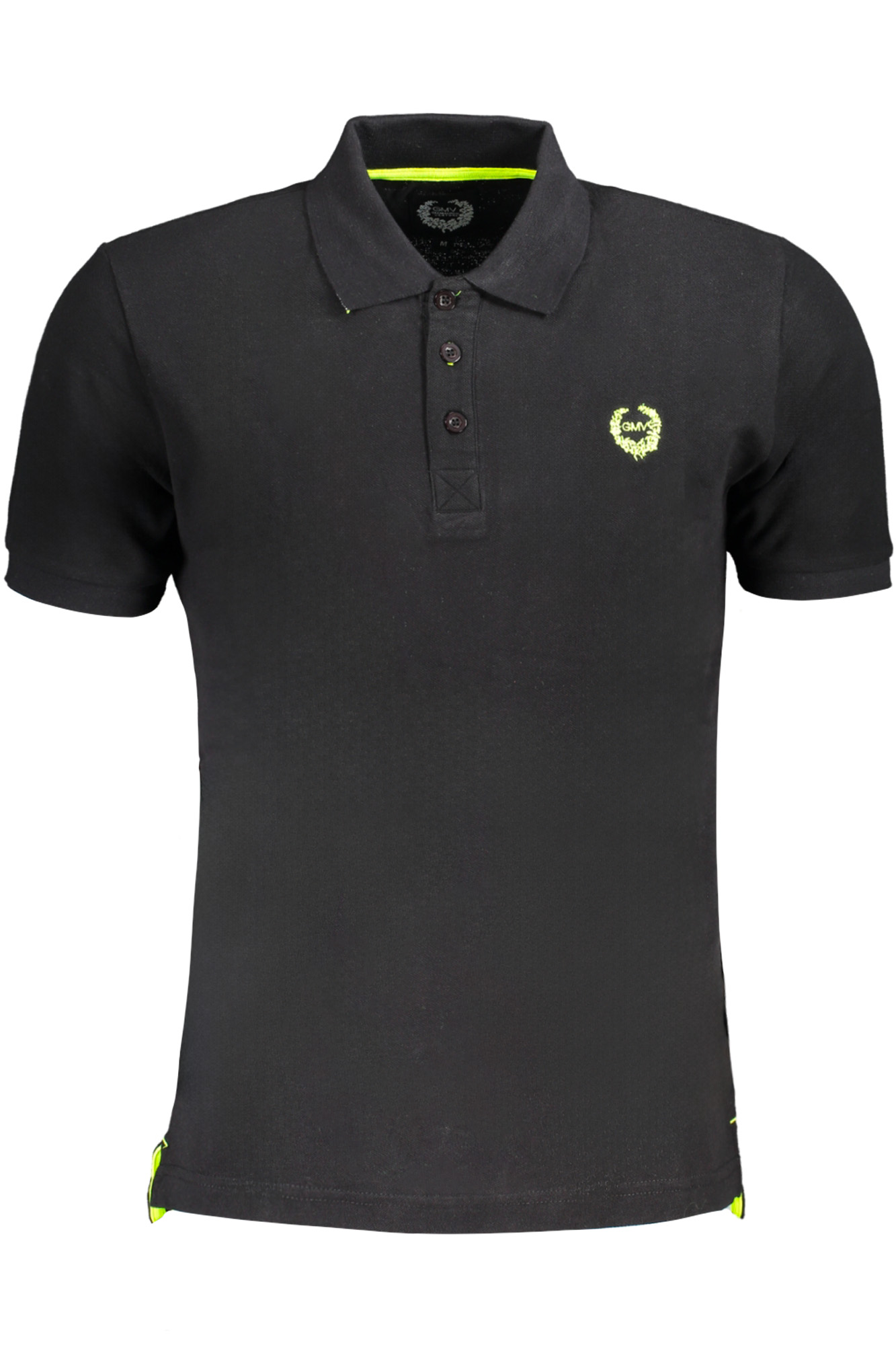 GIAN MARCO VENTURI MEN'S BLACK SHORT SLEEVED POLO SHIRT