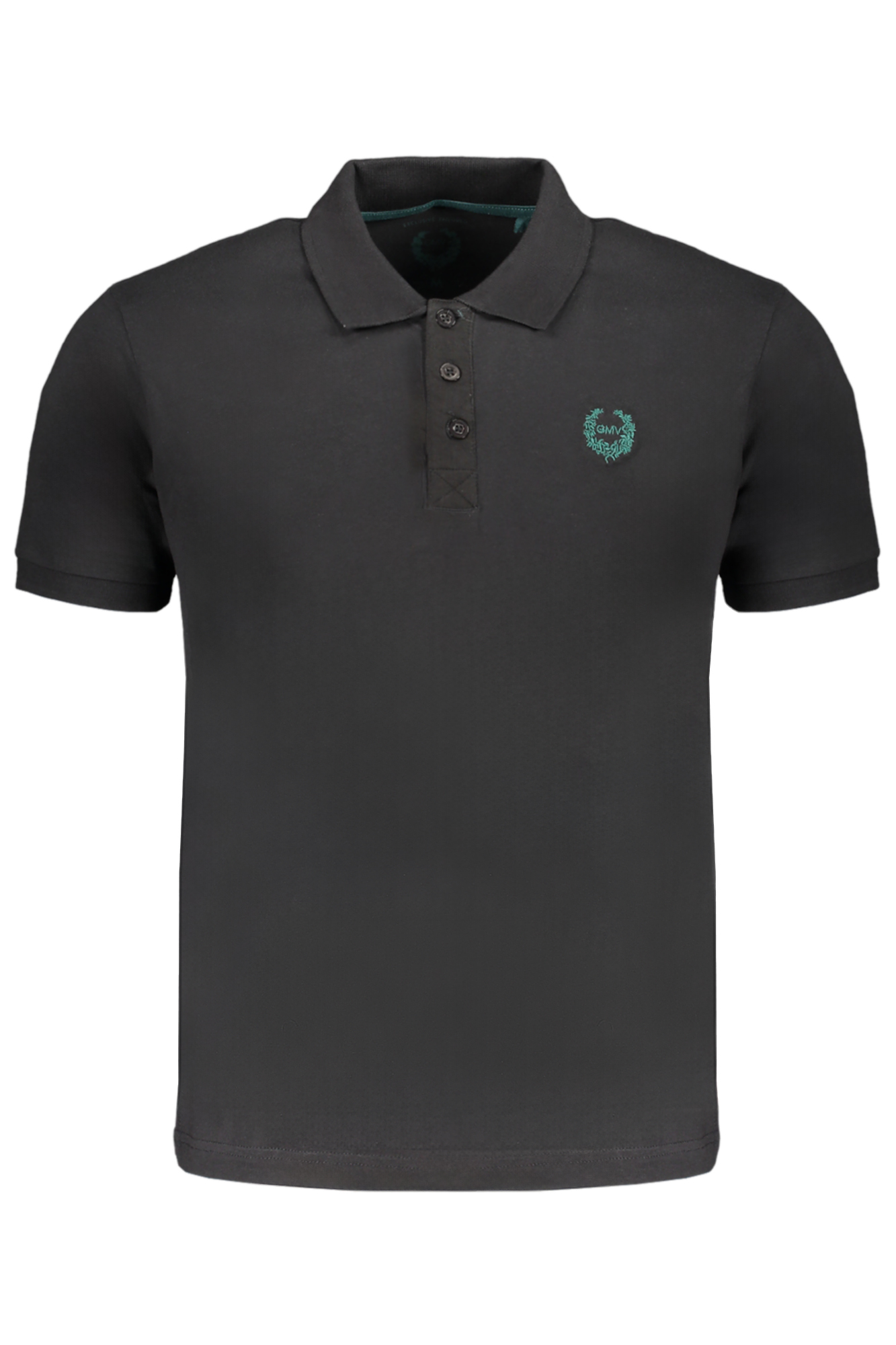 GIAN MARCO VENTURI MEN'S BLACK SHORT SLEEVED POLO SHIRT