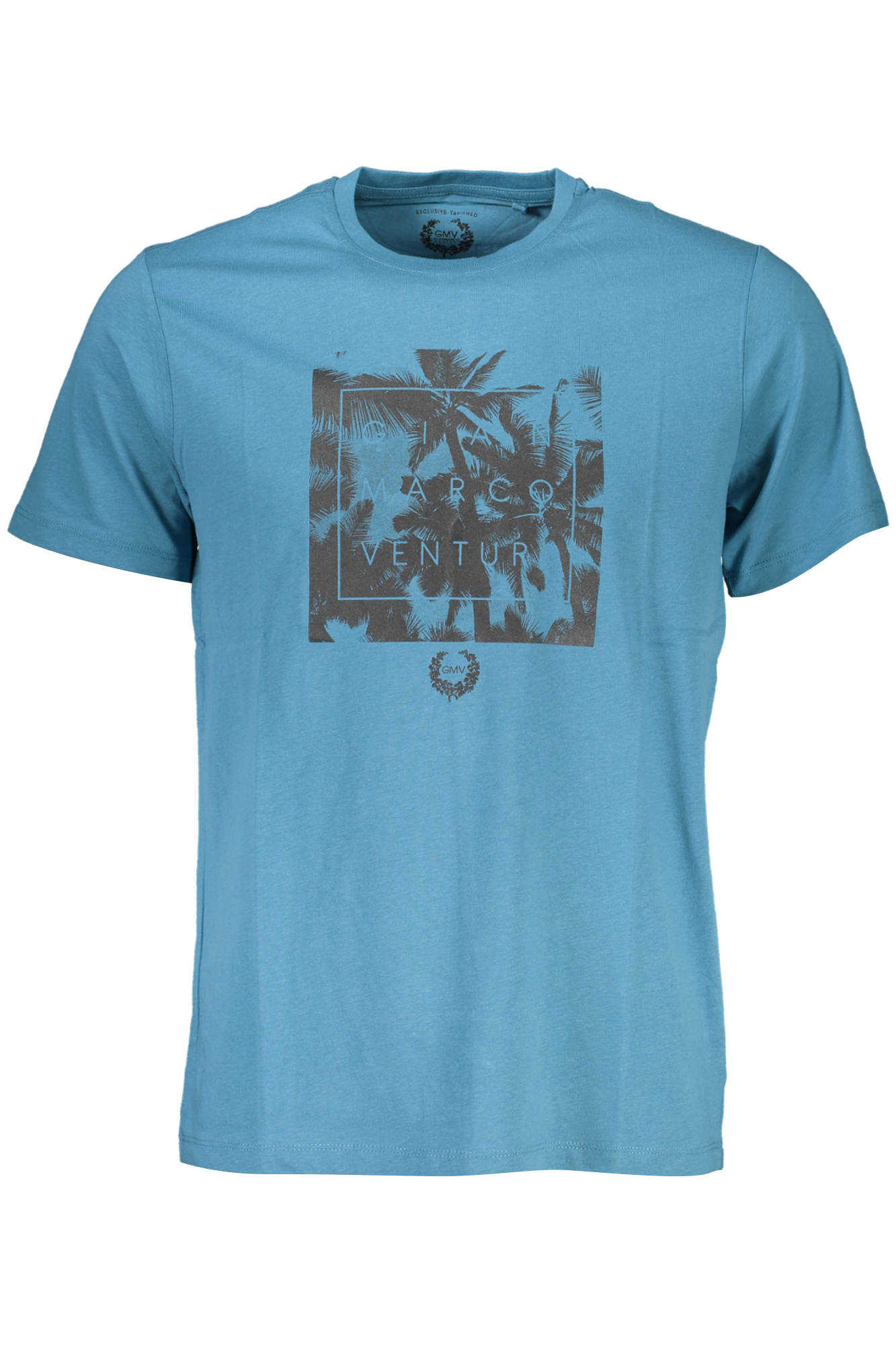 GIAN MARCO VENTURI MEN'S SHORT SLEEVED T-SHIRT BLUE