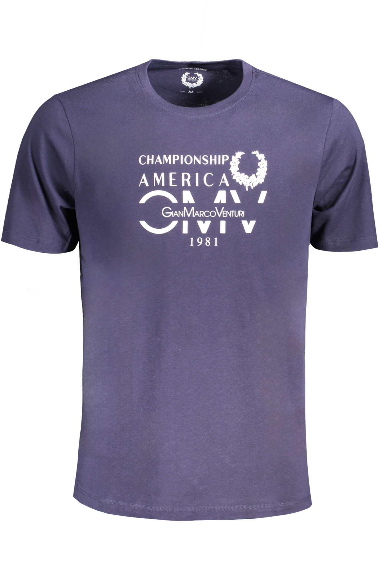 GIAN MARCO VENTURI MEN'S SHORT SLEEVED T-SHIRT BLUE