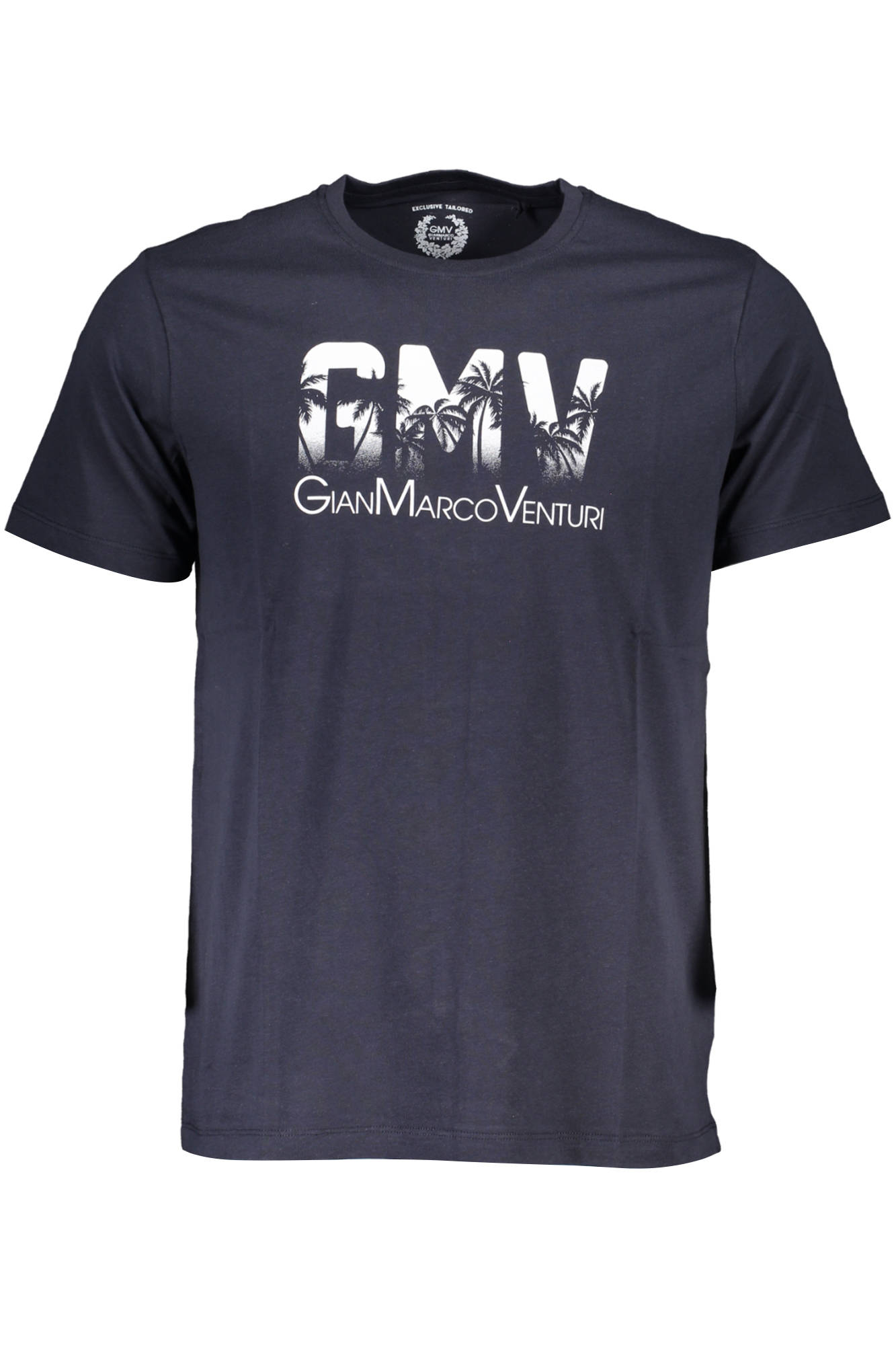 GIAN MARCO VENTURI MEN'S SHORT SLEEVED T-SHIRT BLUE