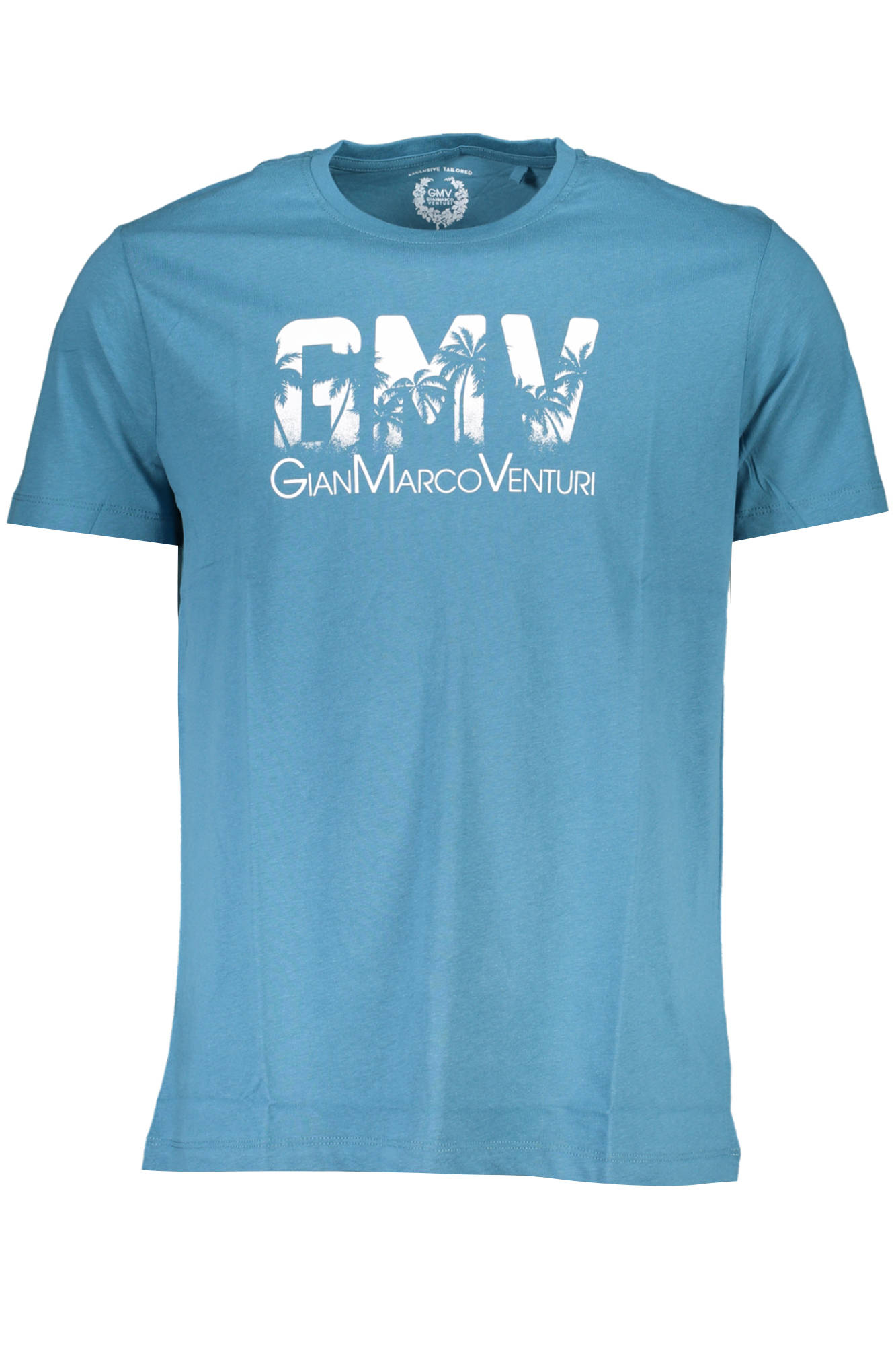 GIAN MARCO VENTURI MEN'S SHORT SLEEVED T-SHIRT BLUE