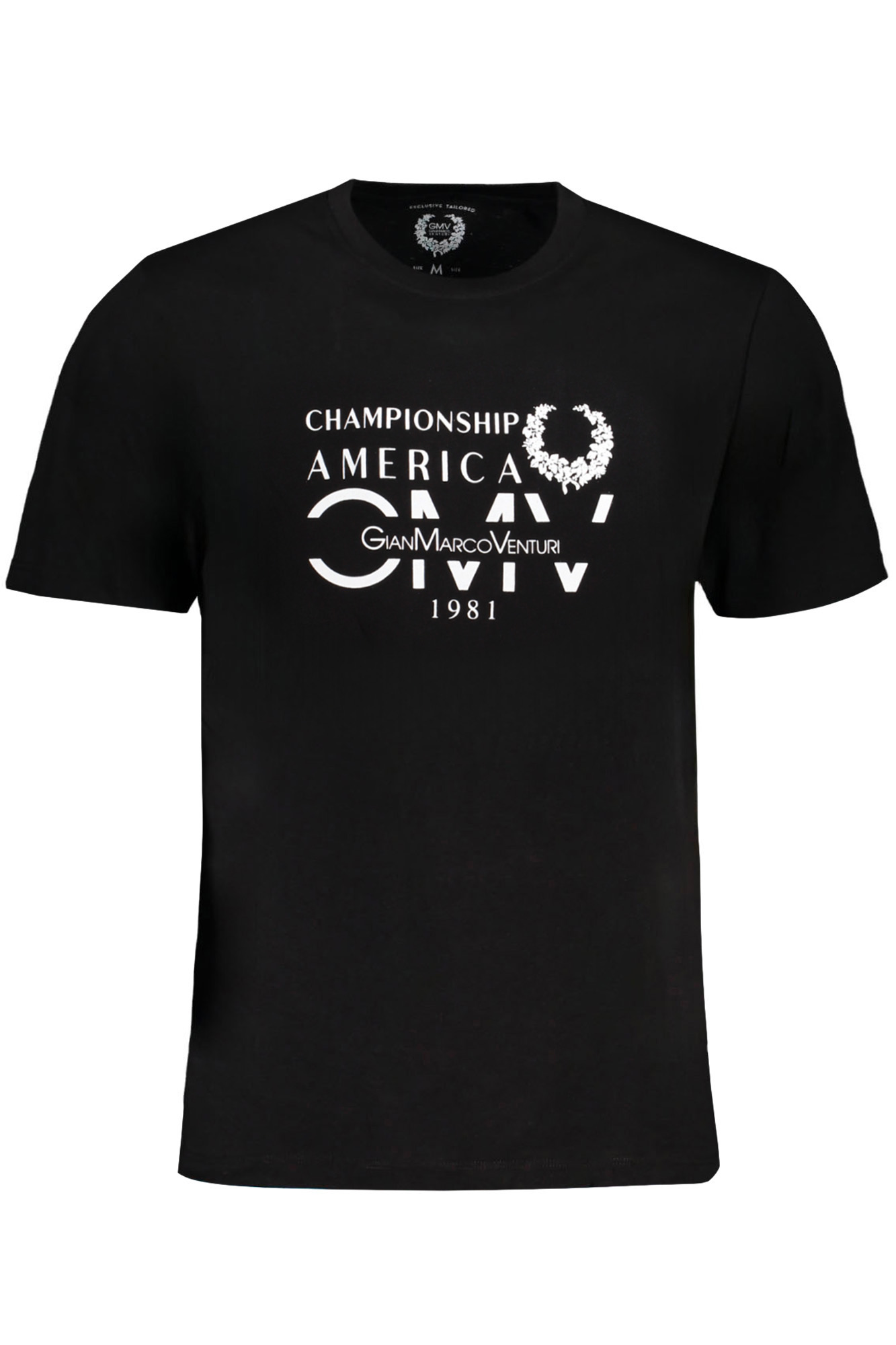 GIAN MARCO VENTURI MEN'S SHORT SLEEVED T-SHIRT BLACK
