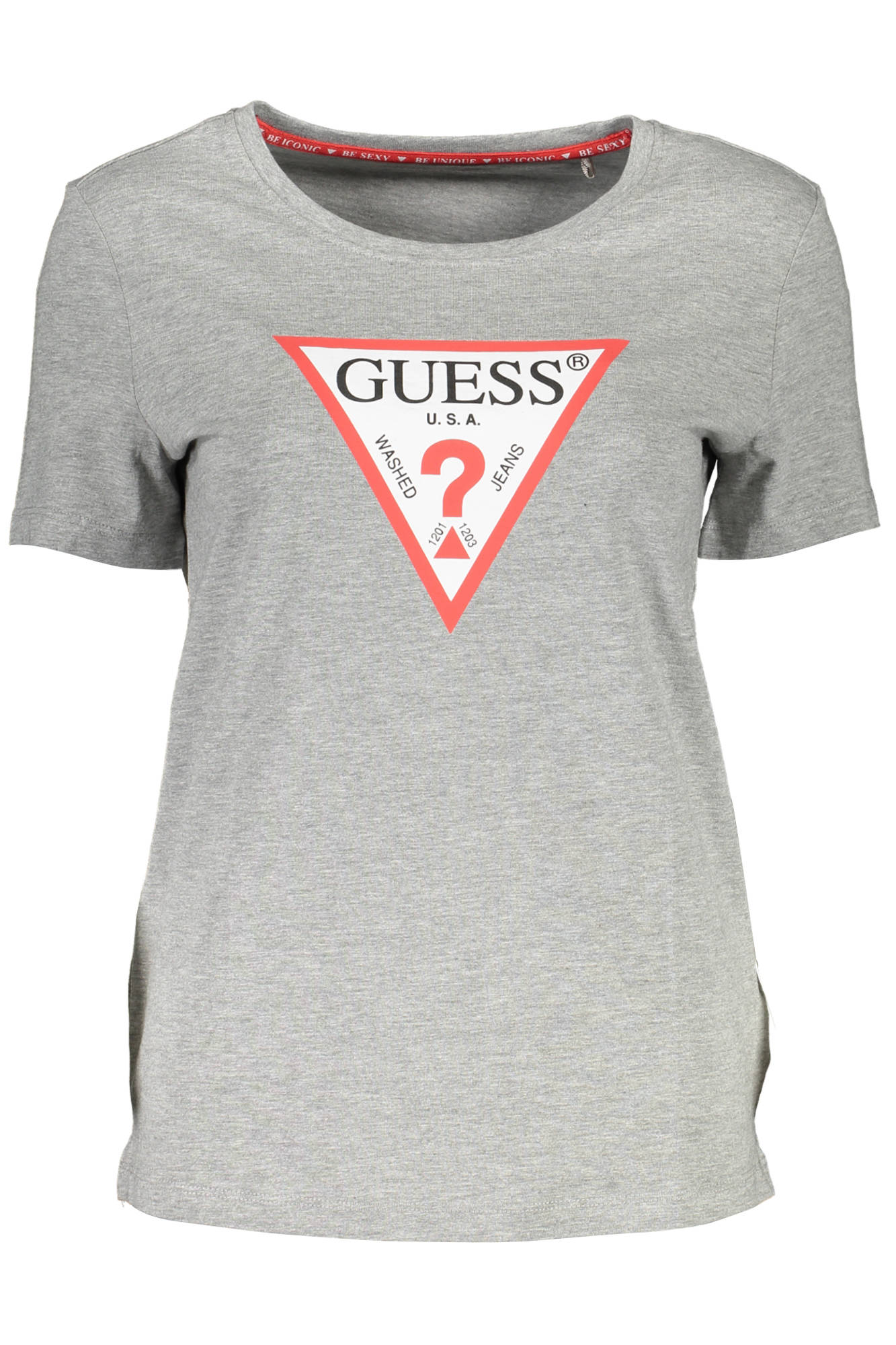 GUESS JEANS WOMEN'S SHORT SLEEVE T-SHIRT GRAY