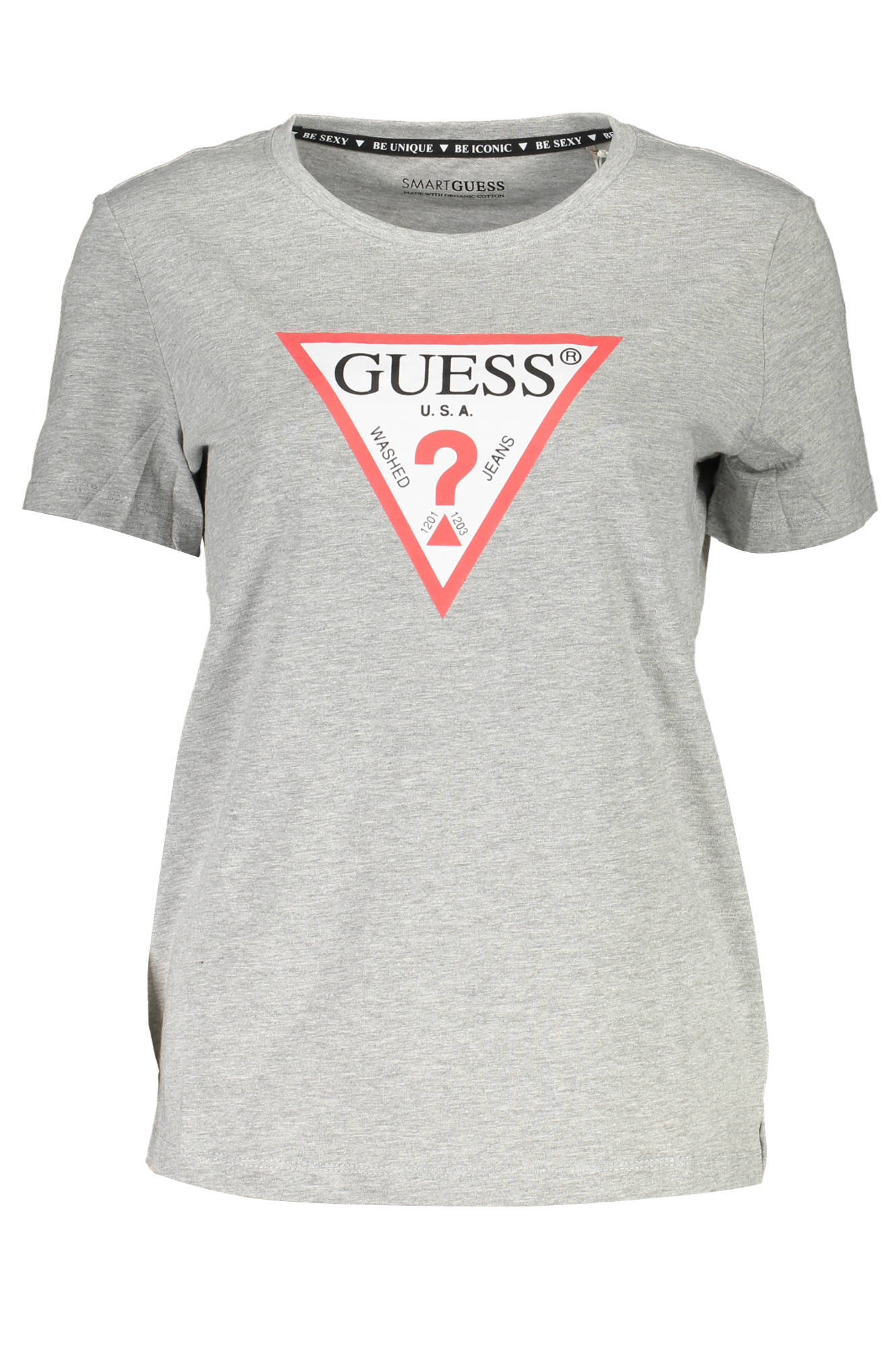 GUESS JEANS WOMEN'S SHORT SLEEVE T-SHIRT GRAY