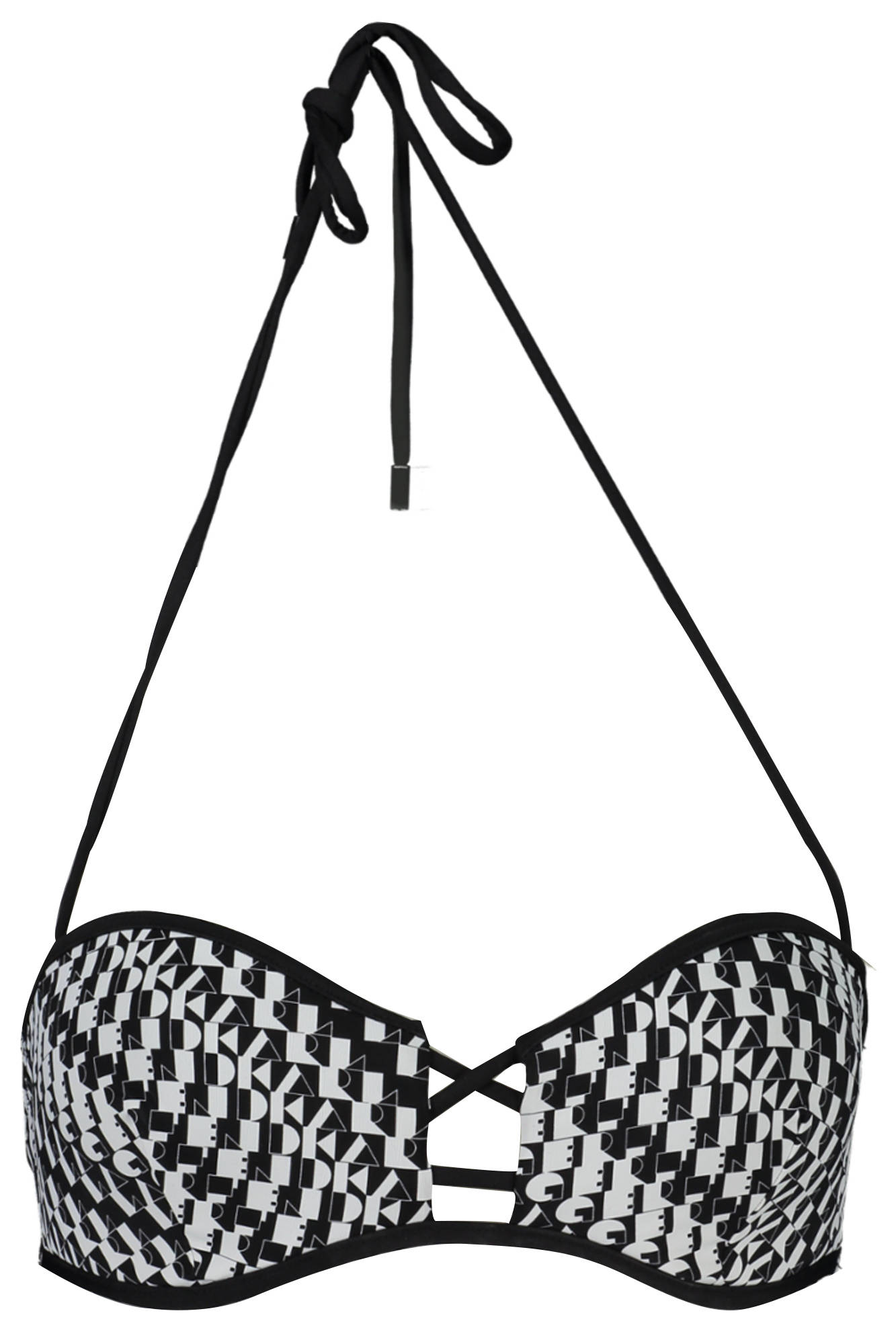 KARL LAGERFELD BEACHWEAR TOP WOMEN'S COSTUME BLACK
