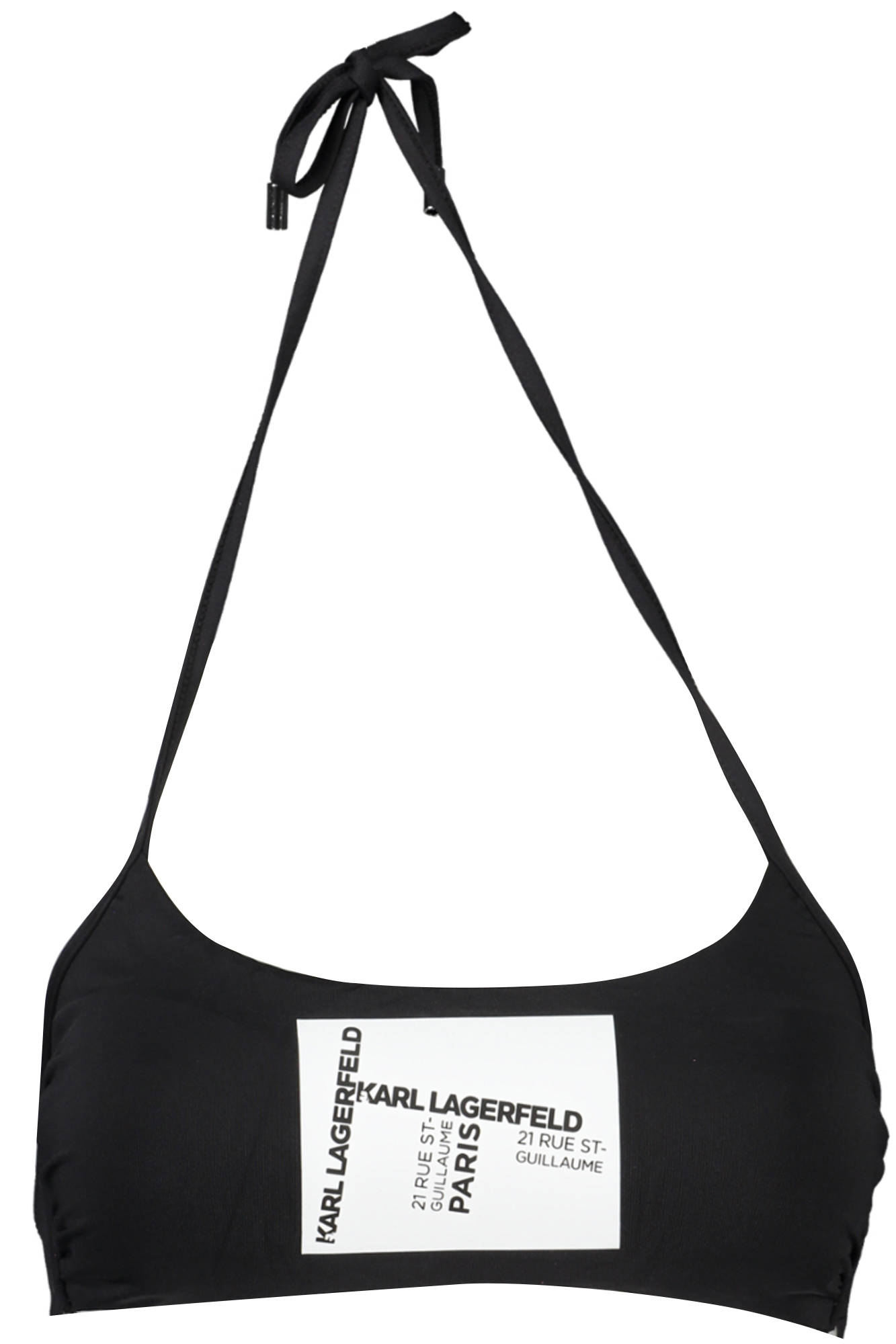 KARL LAGERFELD BEACHWEAR TOP WOMEN'S COSTUME BLACK