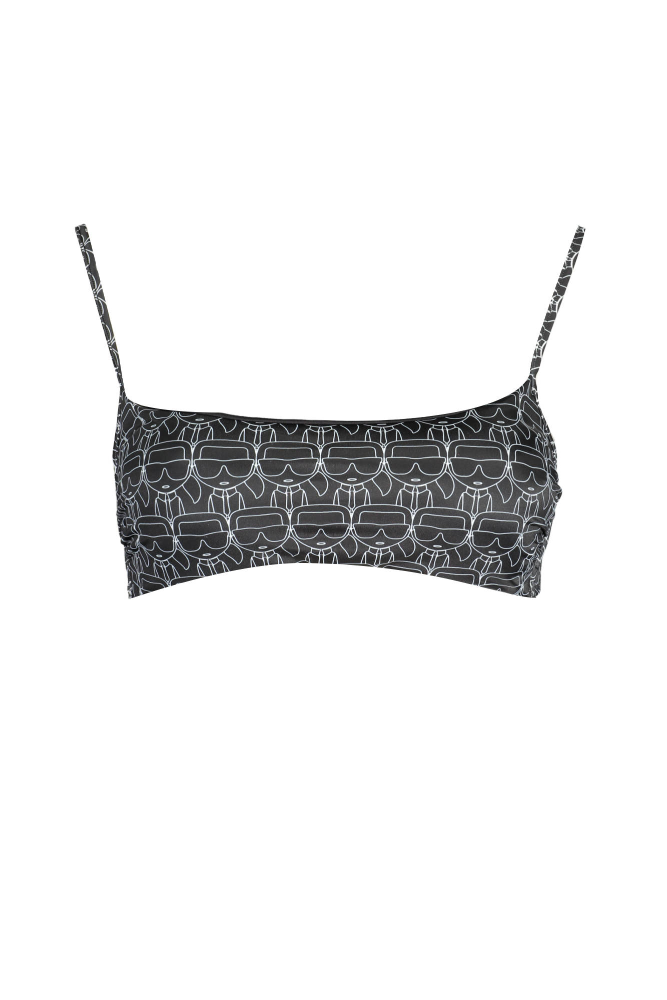 KARL LAGERFELD BEACHWEAR TOP WOMEN'S COSTUME BLACK