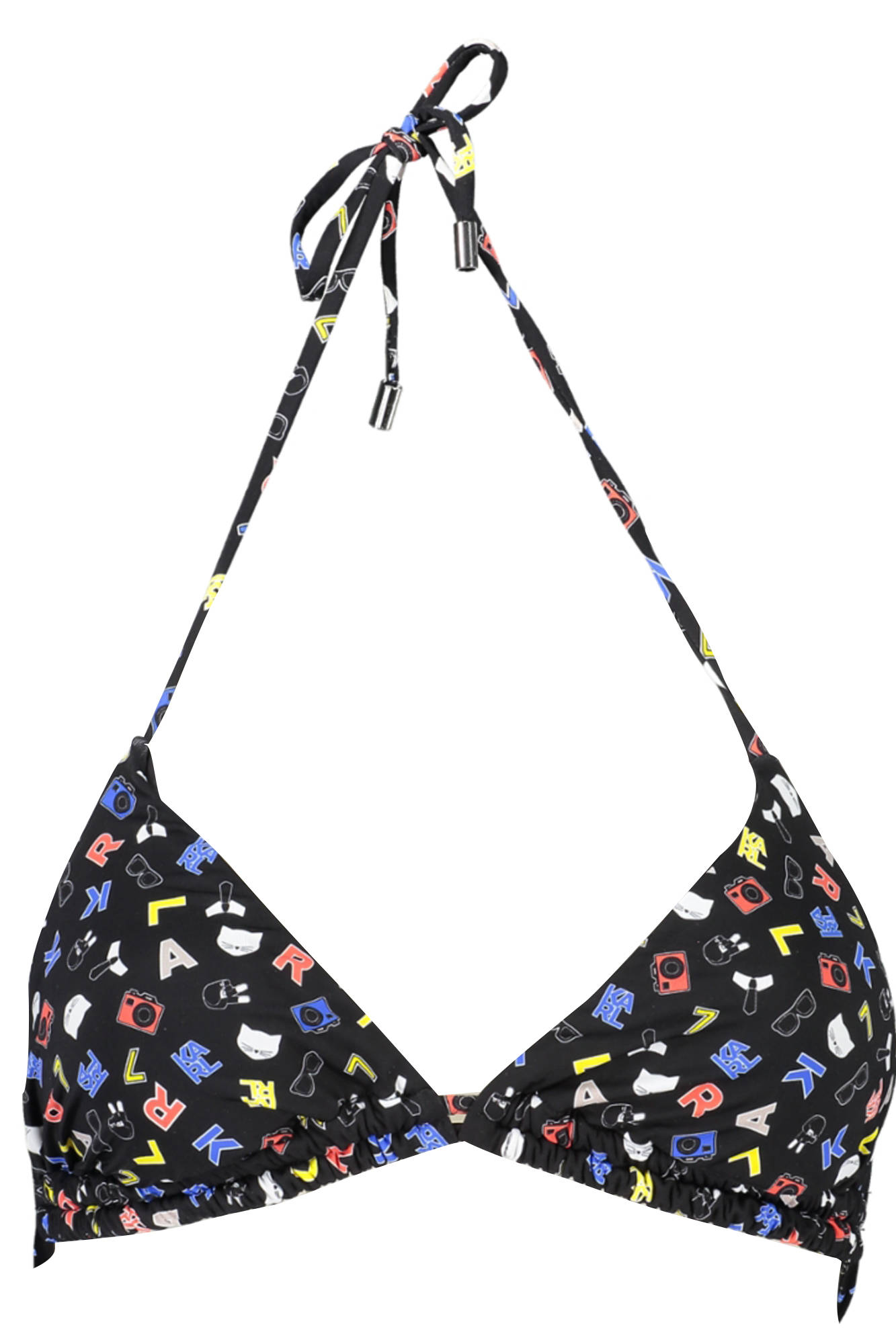 KARL LAGERFELD BEACHWEAR TOP WOMEN'S COSTUME BLACK
