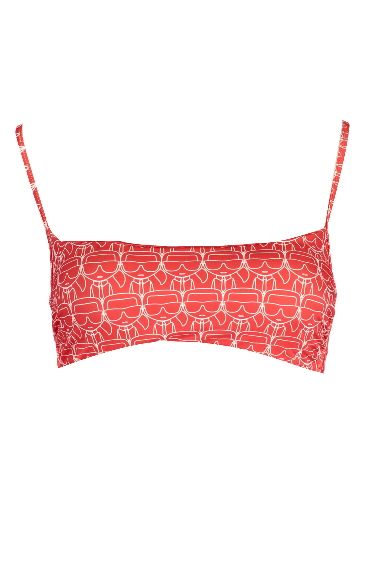 KARL LAGERFELD BEACHWEAR TOP WOMEN'S COSTUME RED