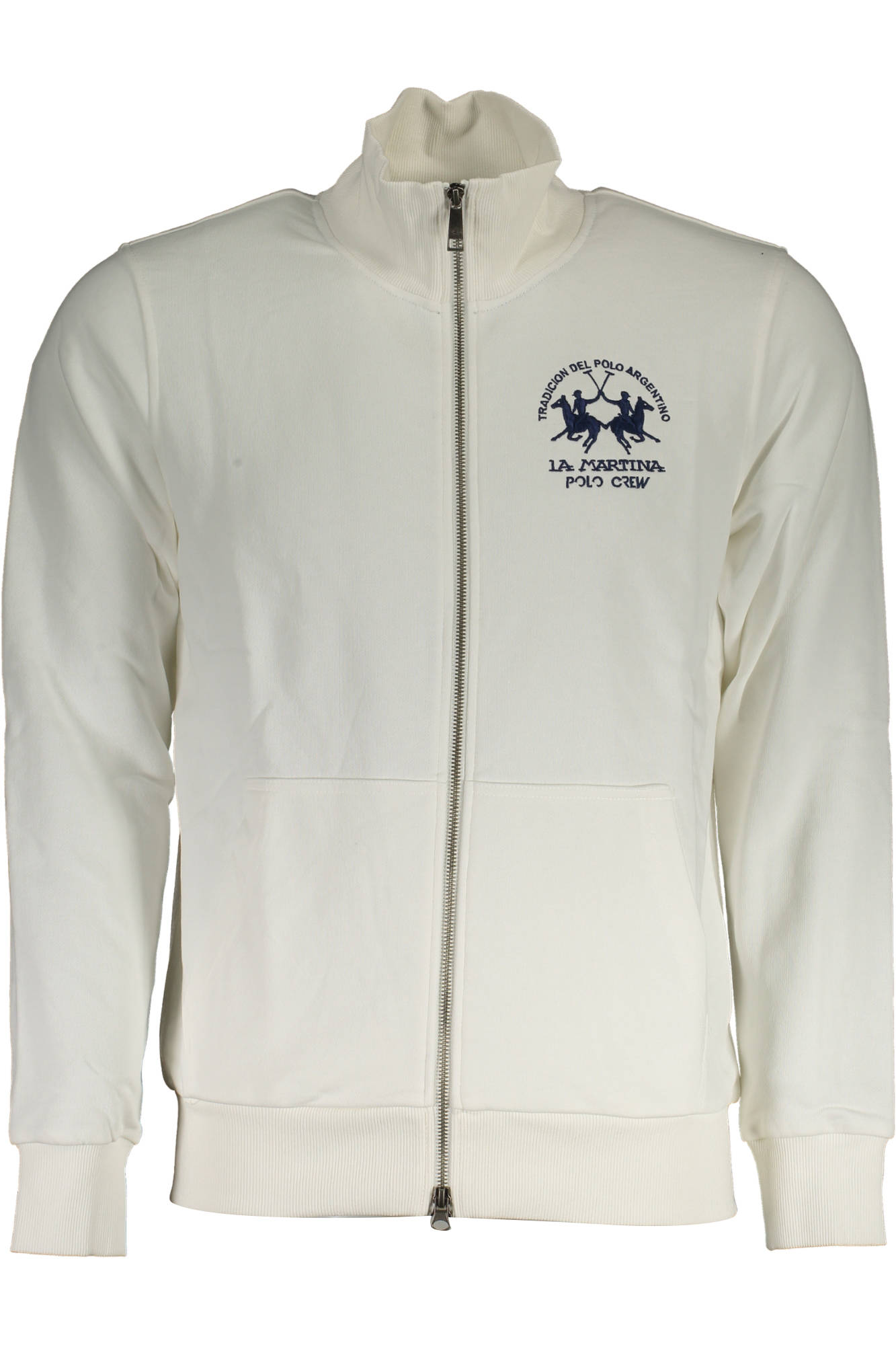 LA MARTINA MEN'S WHITE ZIPPED SWEATSHIRT