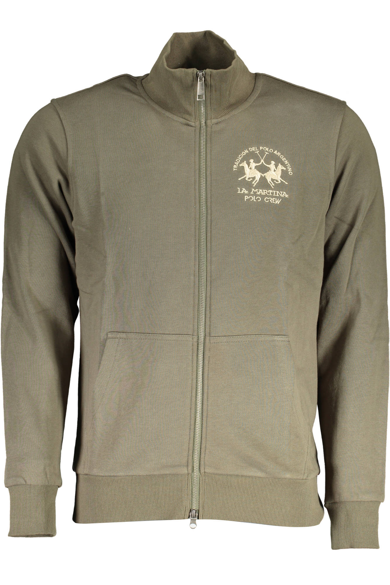 LA MARTINA MEN'S GREEN ZIPPED SWEATSHIRT