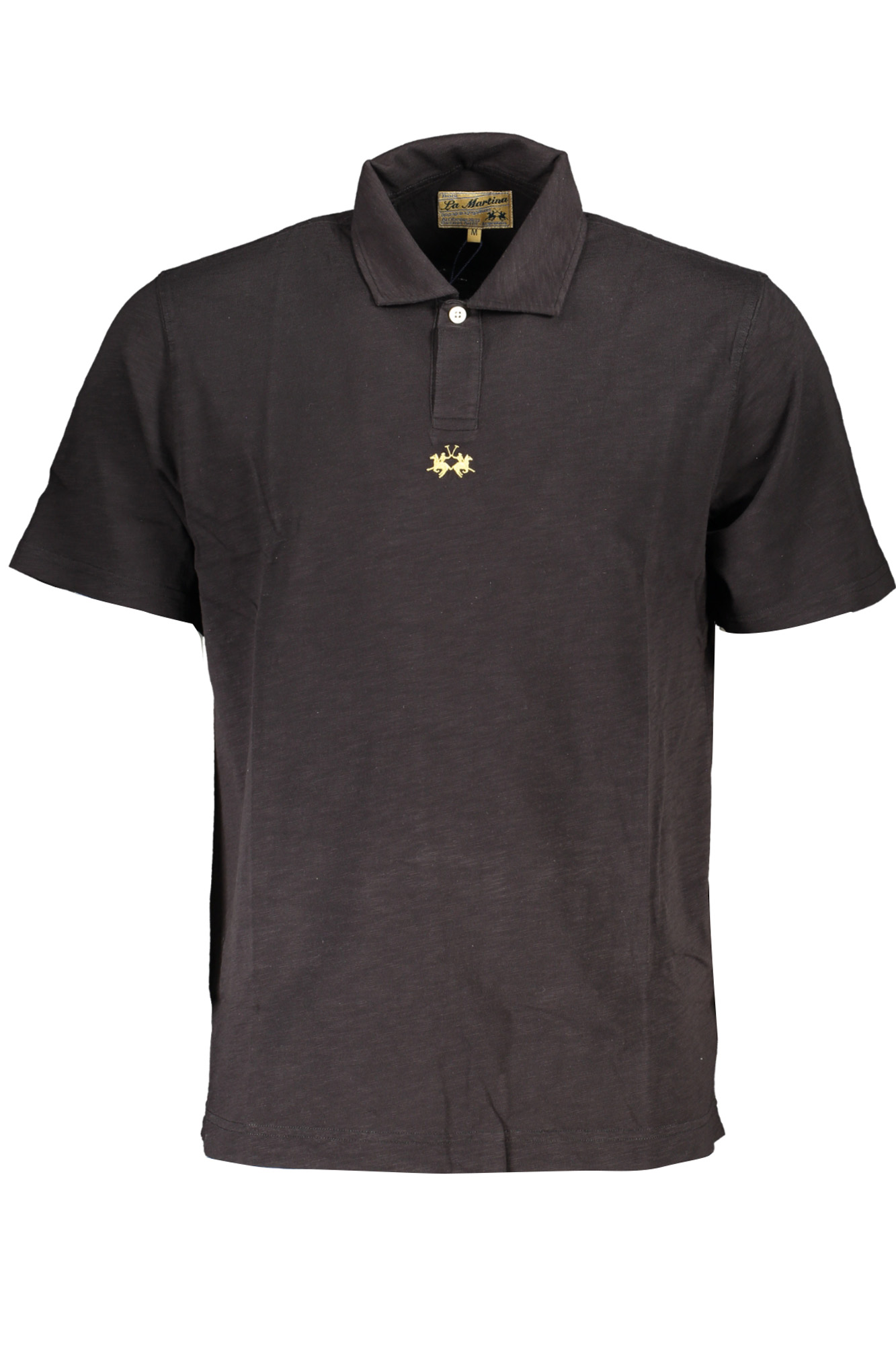LA MARTINA MEN'S BLACK SHORT SLEEVED POLO SHIRT