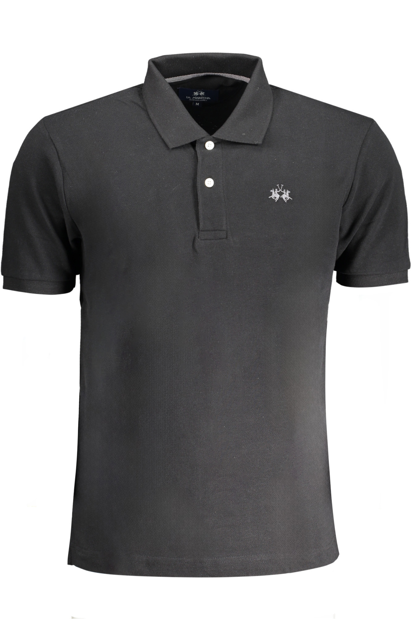 LA MARTINA MEN'S BLACK SHORT SLEEVED POLO SHIRT