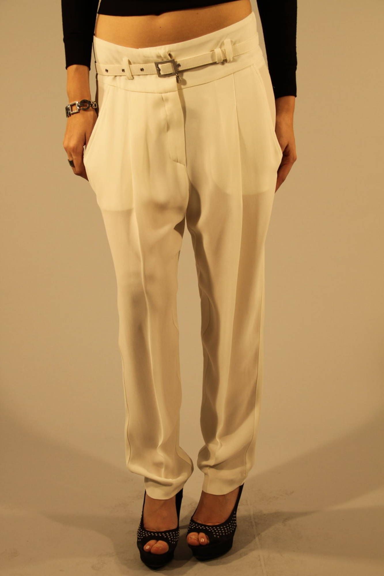 PATRIZIA PEPE WHITE WOMAN TROUSERS PATRIZIA PEPE