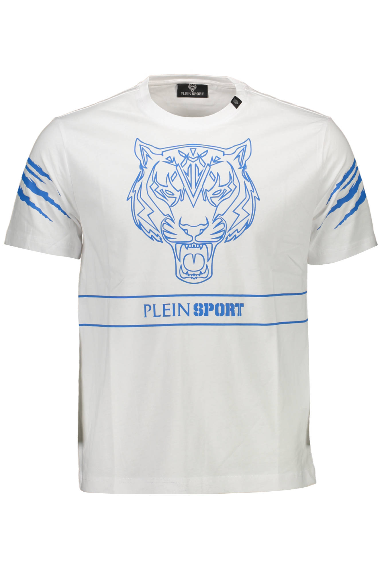 PLEIN SPORT WHITE MEN'S SHORT SLEEVE T-SHIRT