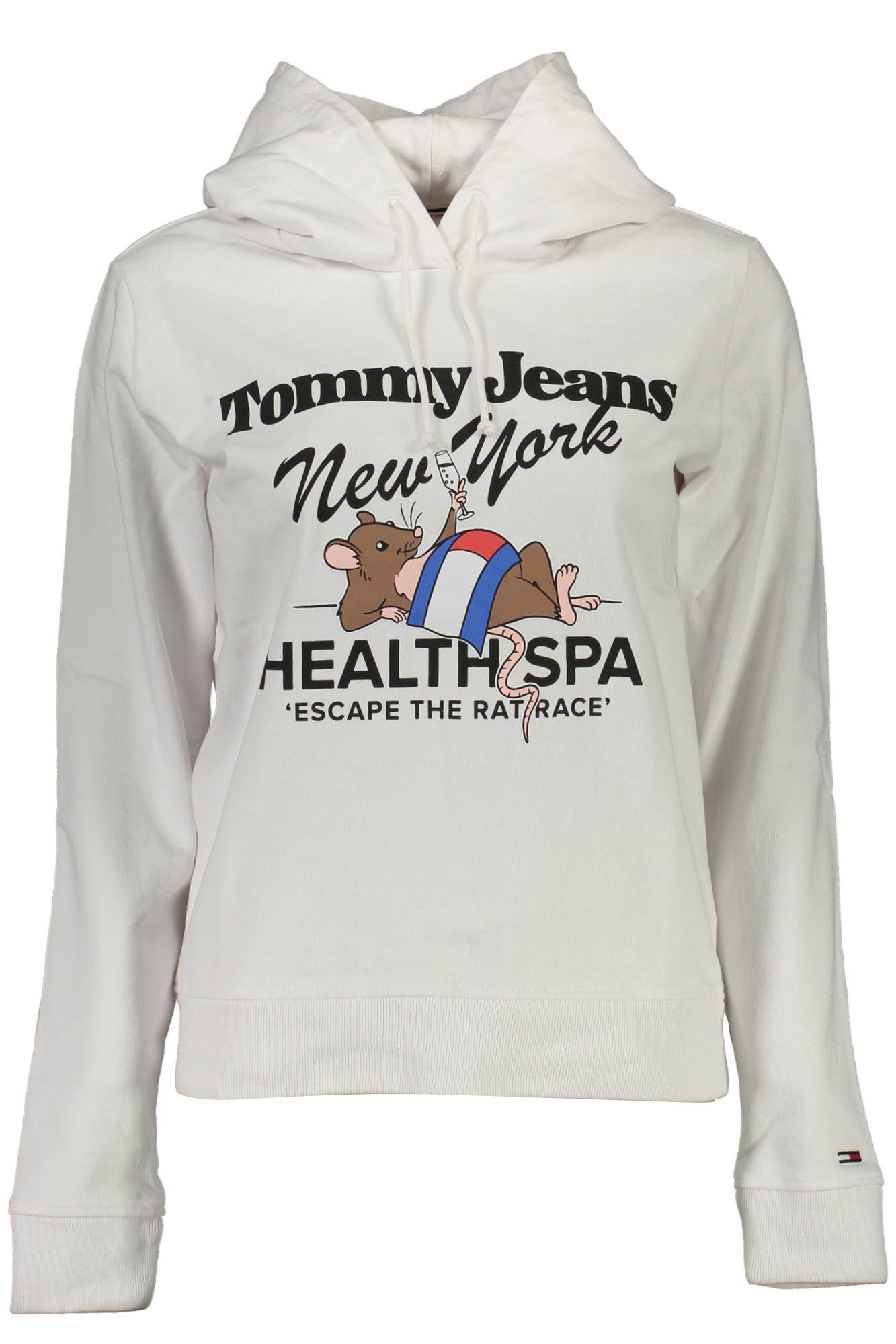 TOMMY HILFIGER WOMEN'S WHITE SWEATSHIRT WITHOUT ZIP