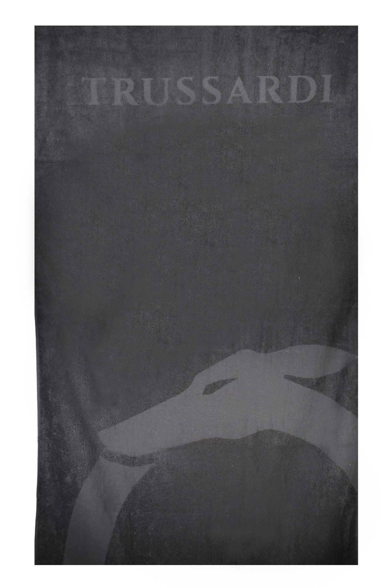 TRUSSARDI JEANS MEN'S BEACH TOWEL BLACK TRUSSARDI