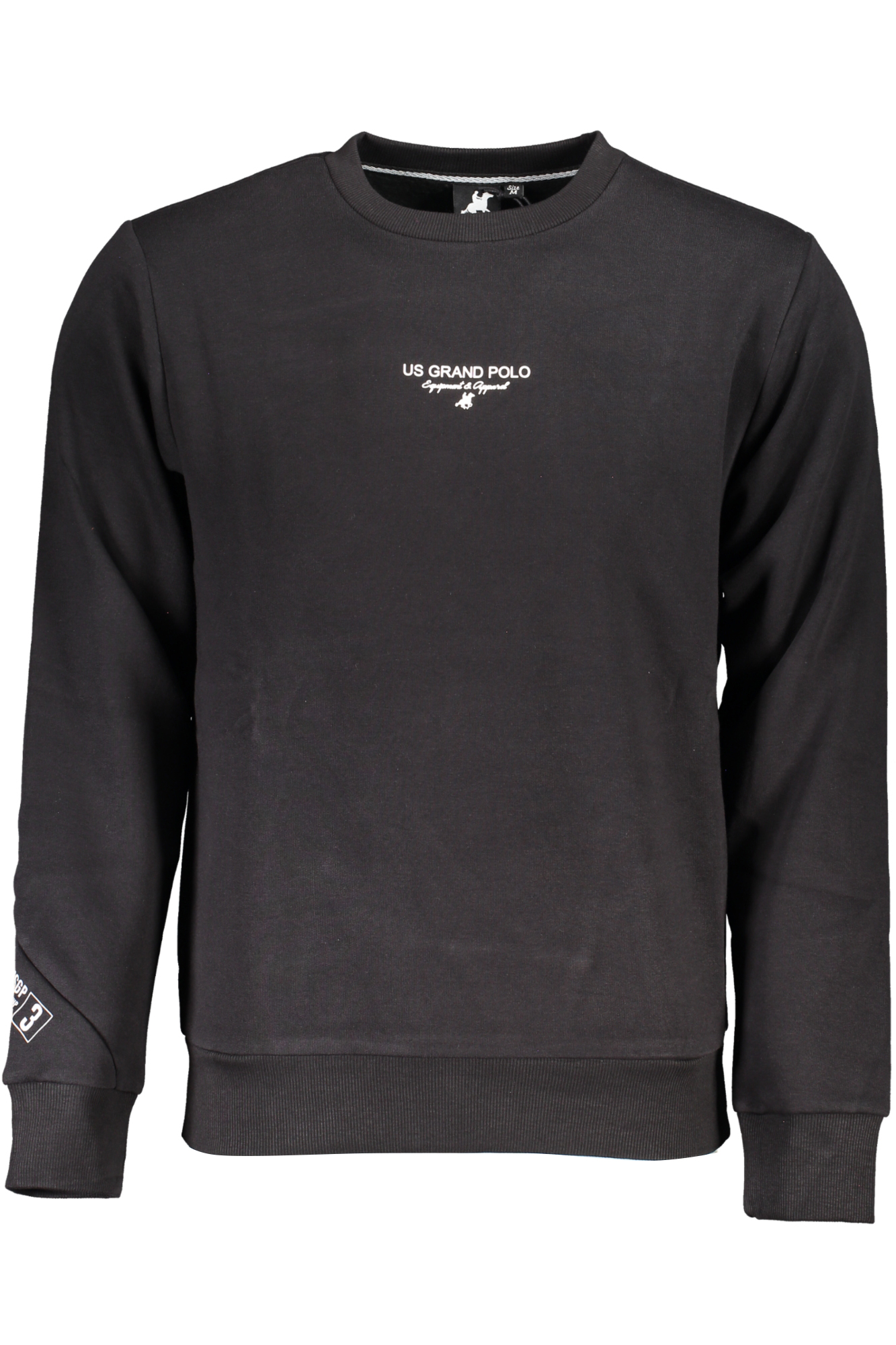 US GRAND POLO MEN'S BLACK ZIP-OUT SWEATSHIRT