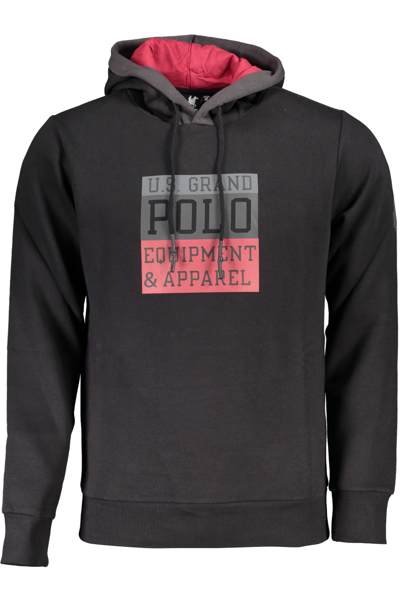 US GRAND POLO MEN'S BLACK ZIP-OUT SWEATSHIRT