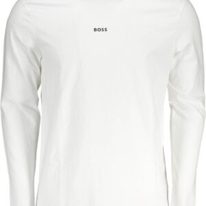 HUGO BOSS MEN'S LONG SLEEVED T-SHIRT WHITE BOSS